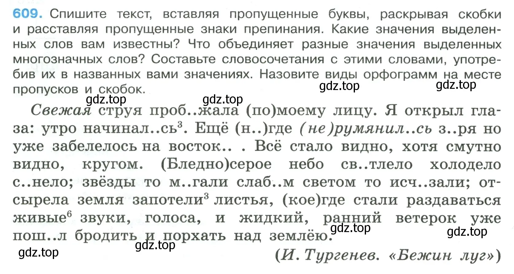 Условие номер 609 (страница 128) гдз по русскому языку 7 класс Ладыженская, Баранов, учебник 2 часть