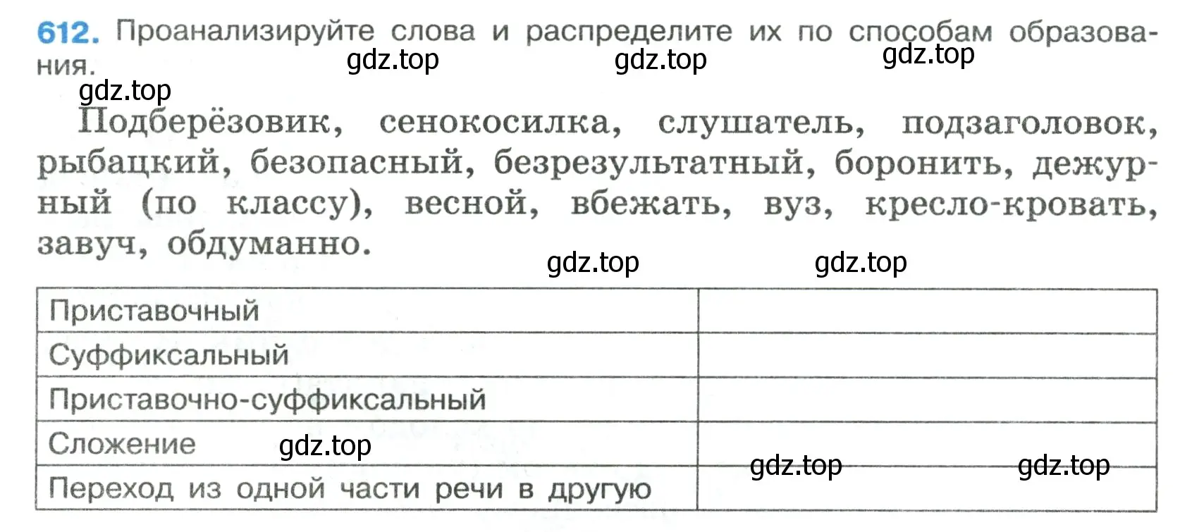 Условие номер 612 (страница 130) гдз по русскому языку 7 класс Ладыженская, Баранов, учебник 2 часть