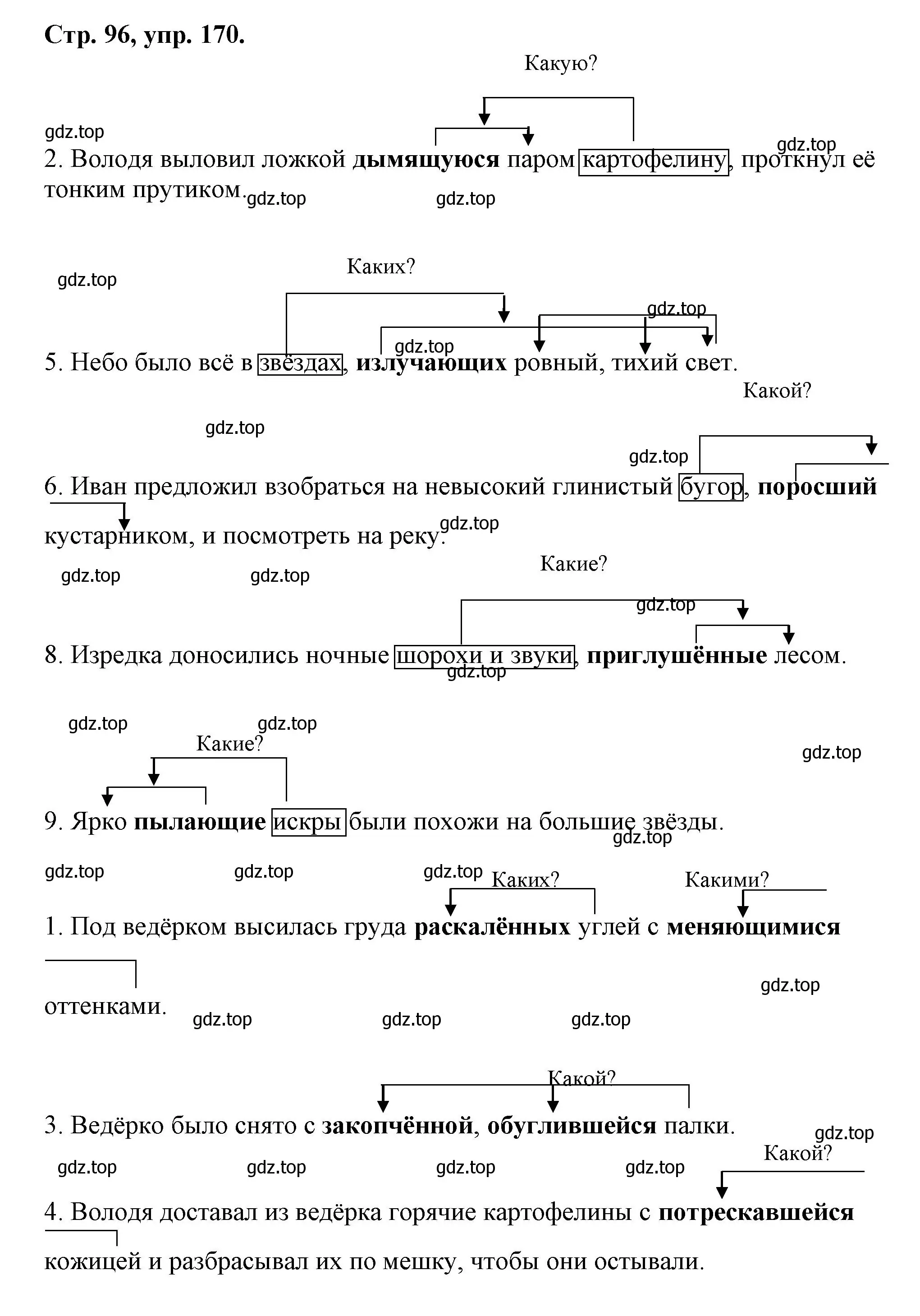 Решение номер 170 (страница 96) гдз по русскому языку 7 класс Ладыженская, Баранов, учебник 1 часть