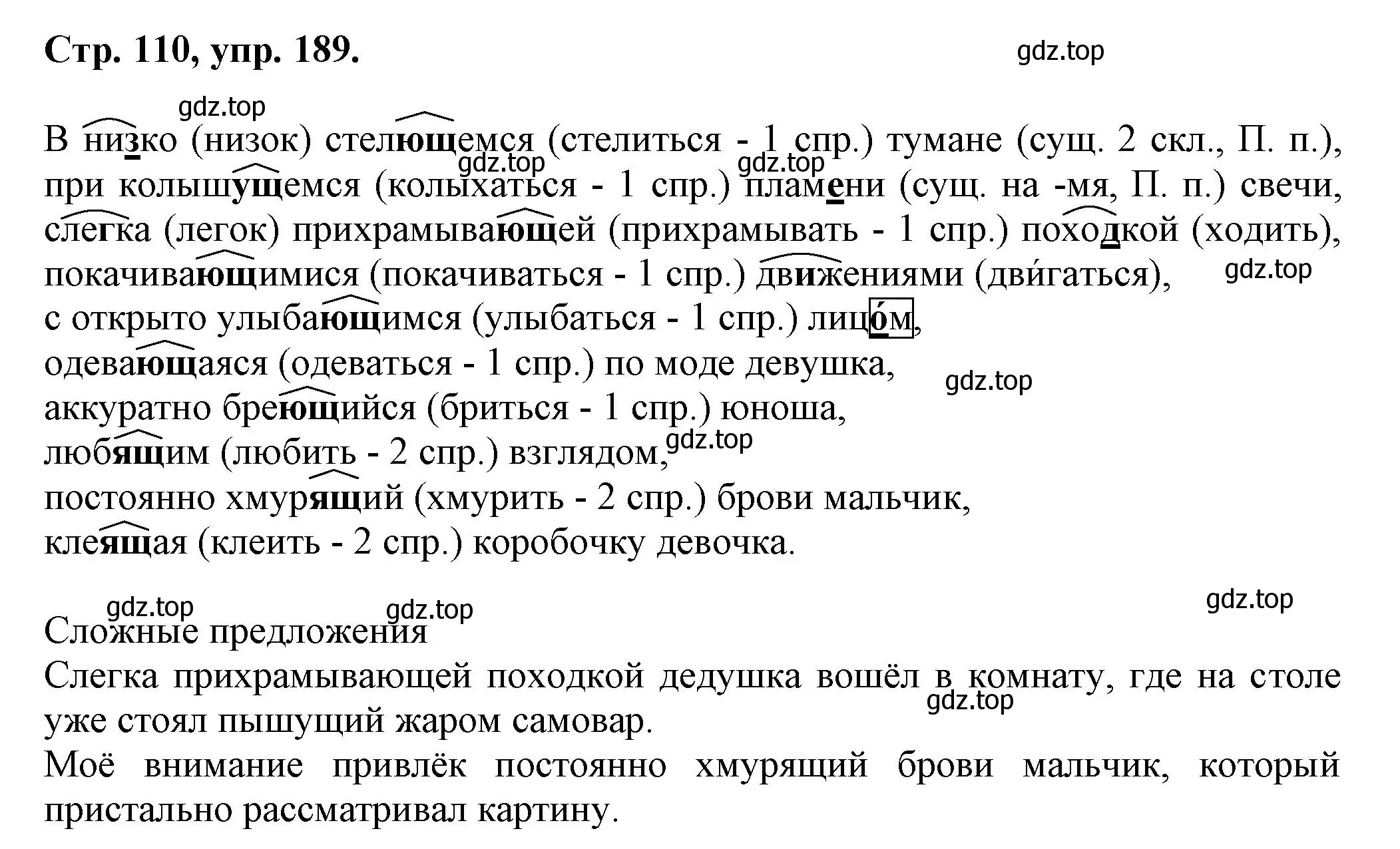 Решение номер 189 (страница 110) гдз по русскому языку 7 класс Ладыженская, Баранов, учебник 1 часть