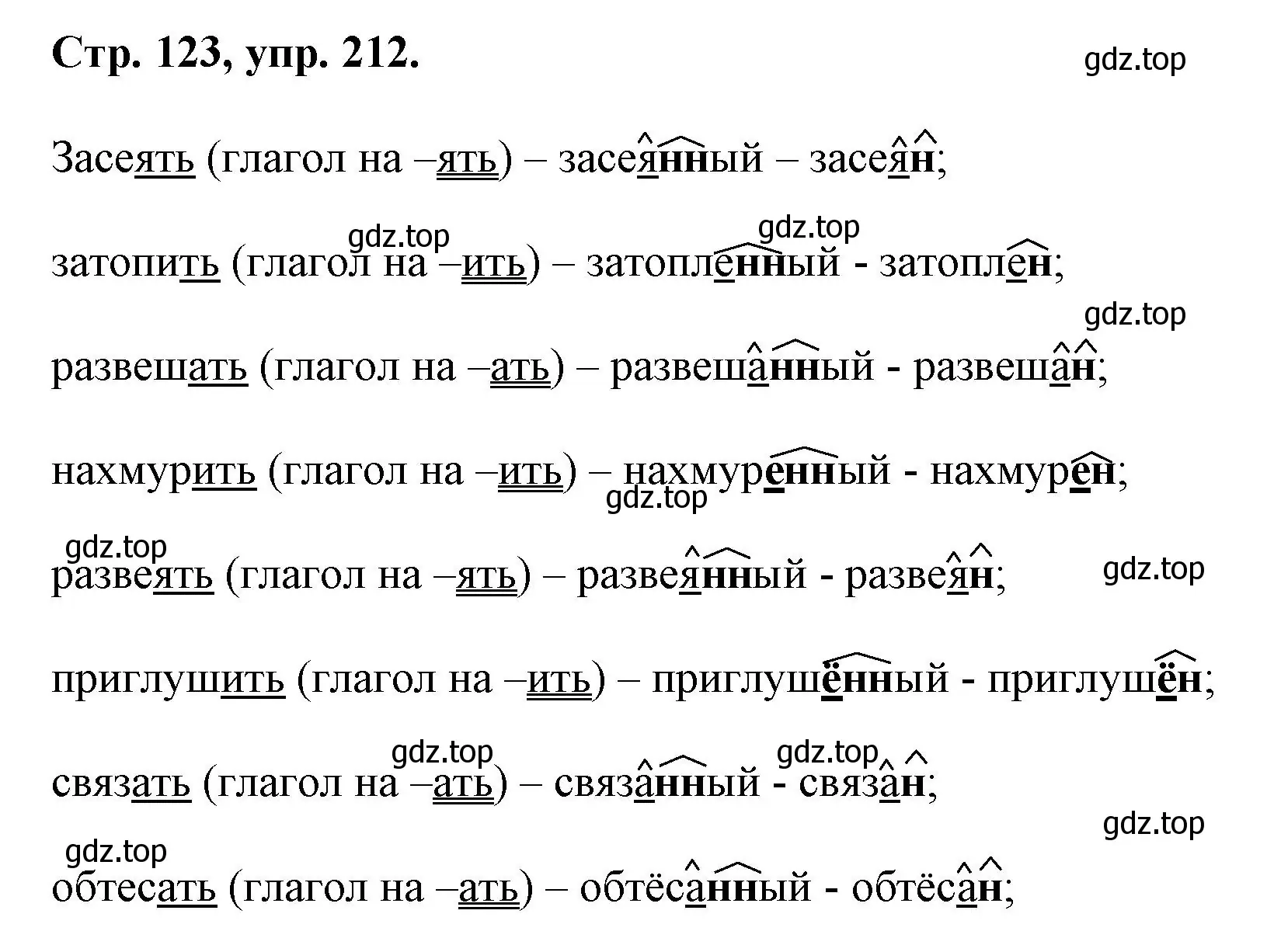 Решение номер 212 (страница 123) гдз по русскому языку 7 класс Ладыженская, Баранов, учебник 1 часть