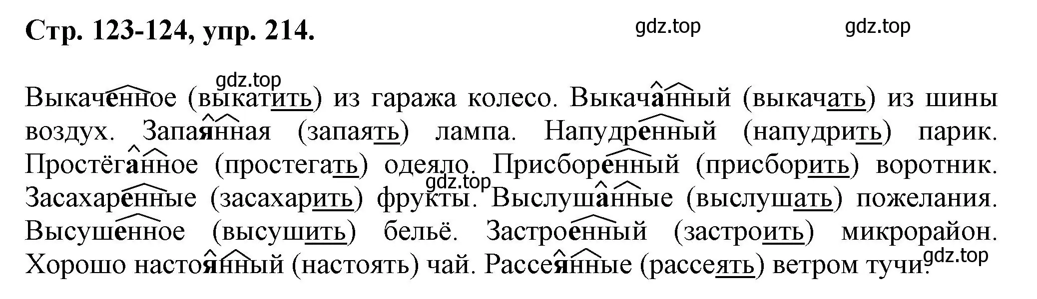 Решение номер 214 (страница 123) гдз по русскому языку 7 класс Ладыженская, Баранов, учебник 1 часть