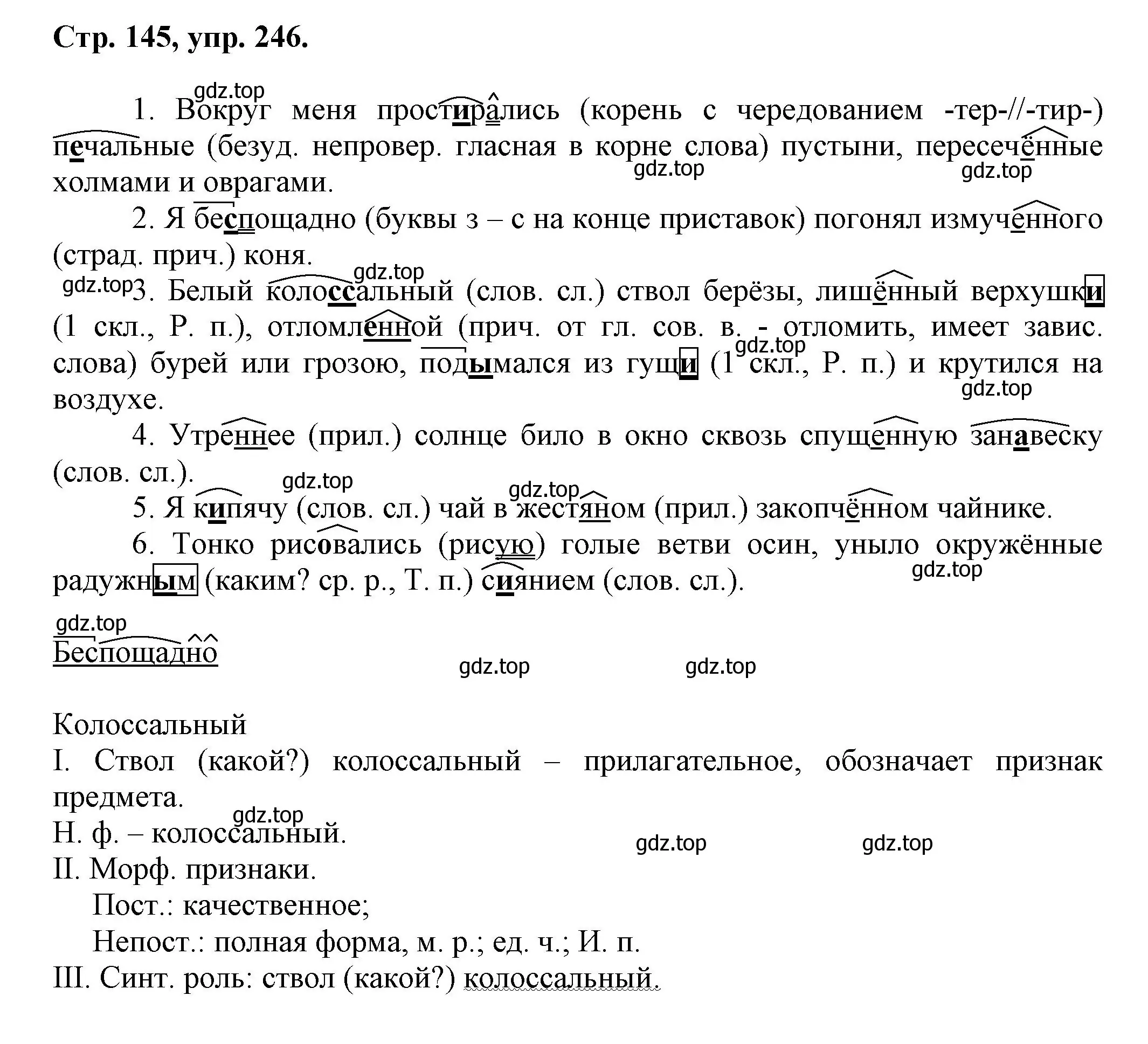 Решение номер 246 (страница 145) гдз по русскому языку 7 класс Ладыженская, Баранов, учебник 1 часть