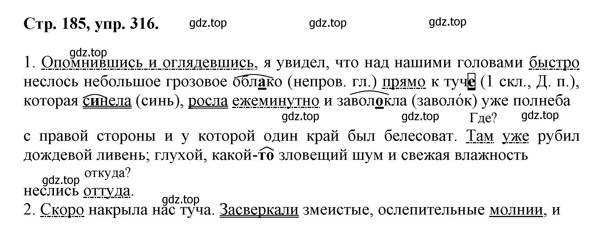 Решение номер 316 (страница 185) гдз по русскому языку 7 класс Ладыженская, Баранов, учебник 1 часть