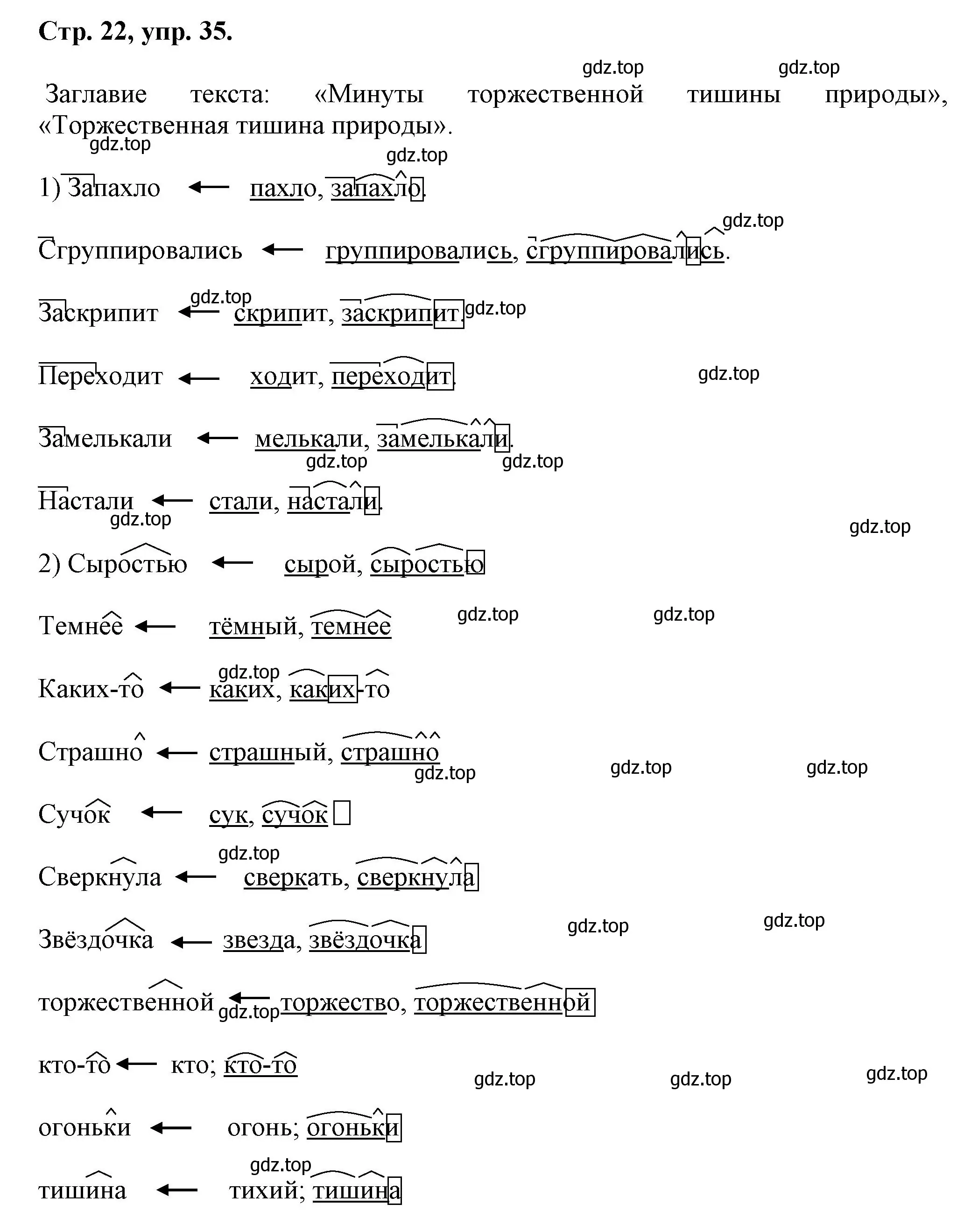 Решение номер 35 (страница 22) гдз по русскому языку 7 класс Ладыженская, Баранов, учебник 1 часть