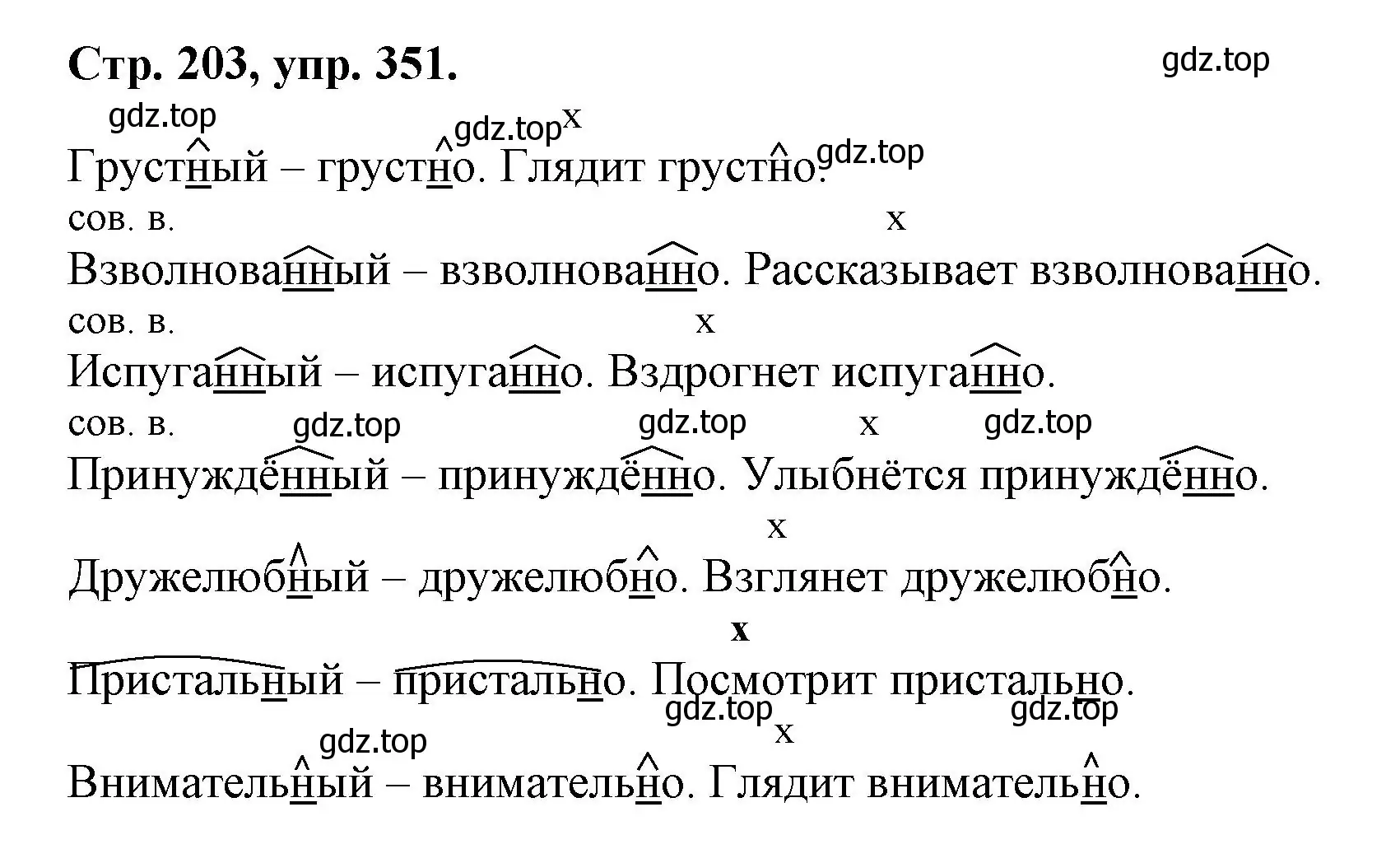 Решение номер 351 (страница 203) гдз по русскому языку 7 класс Ладыженская, Баранов, учебник 1 часть