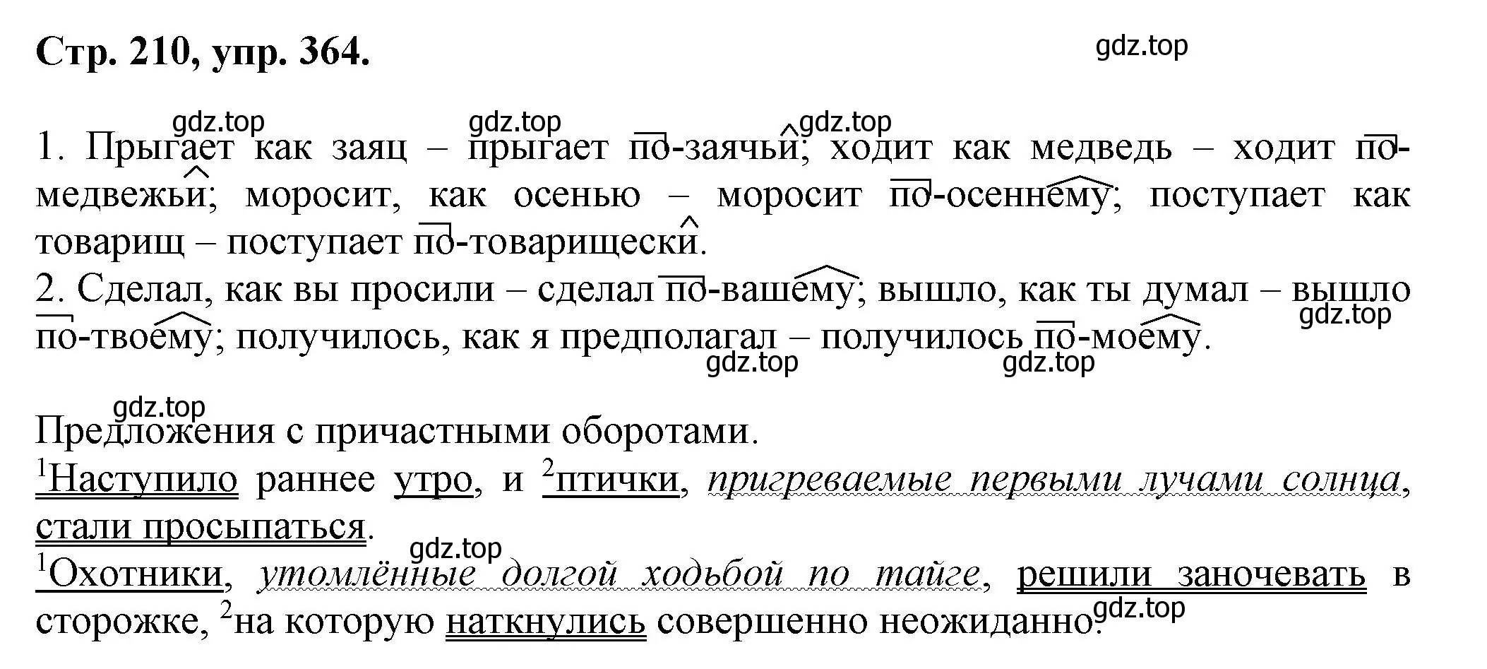 Решение номер 364 (страница 210) гдз по русскому языку 7 класс Ладыженская, Баранов, учебник 1 часть