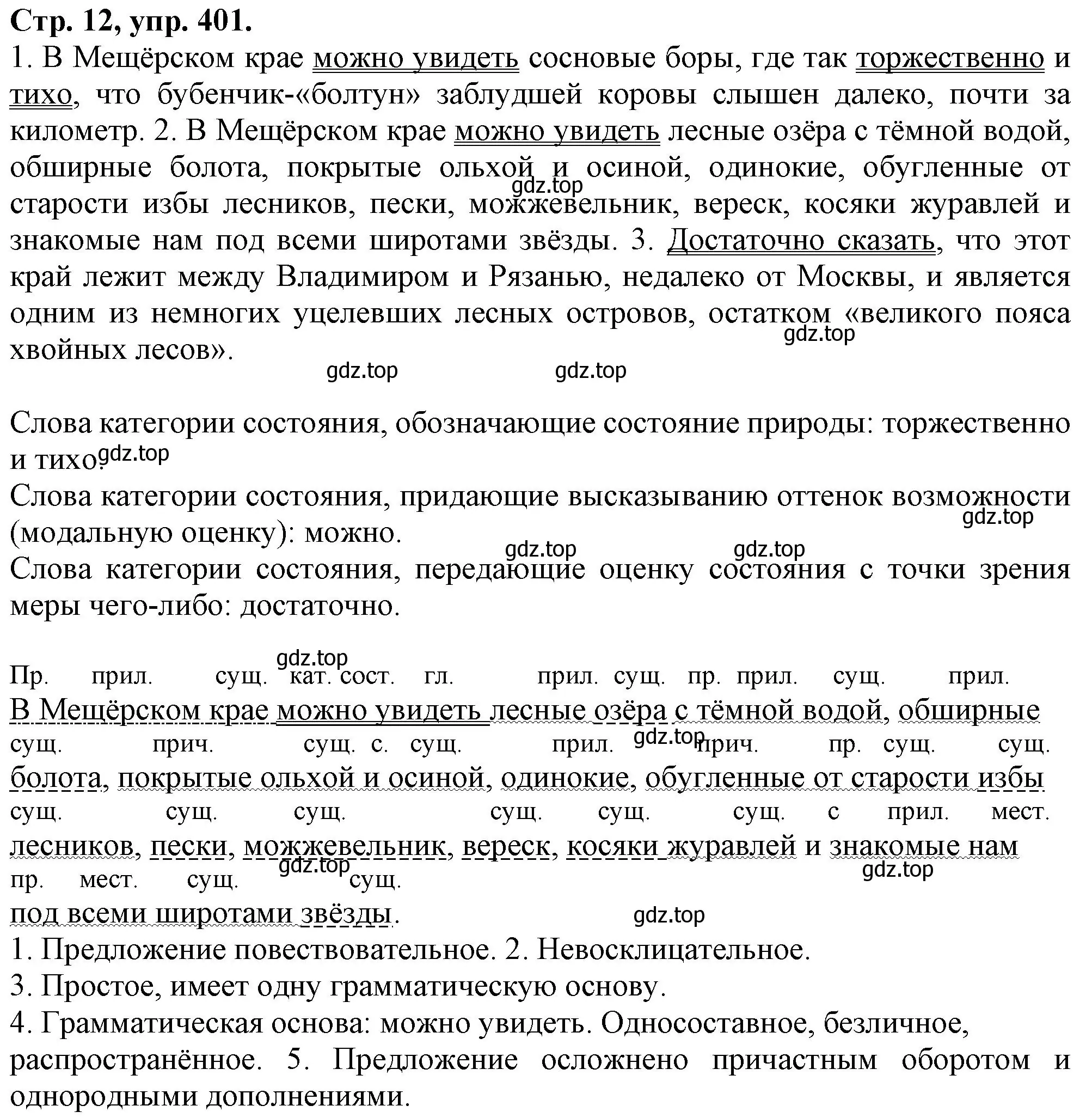 Решение номер 401 (страница 12) гдз по русскому языку 7 класс Ладыженская, Баранов, учебник 2 часть