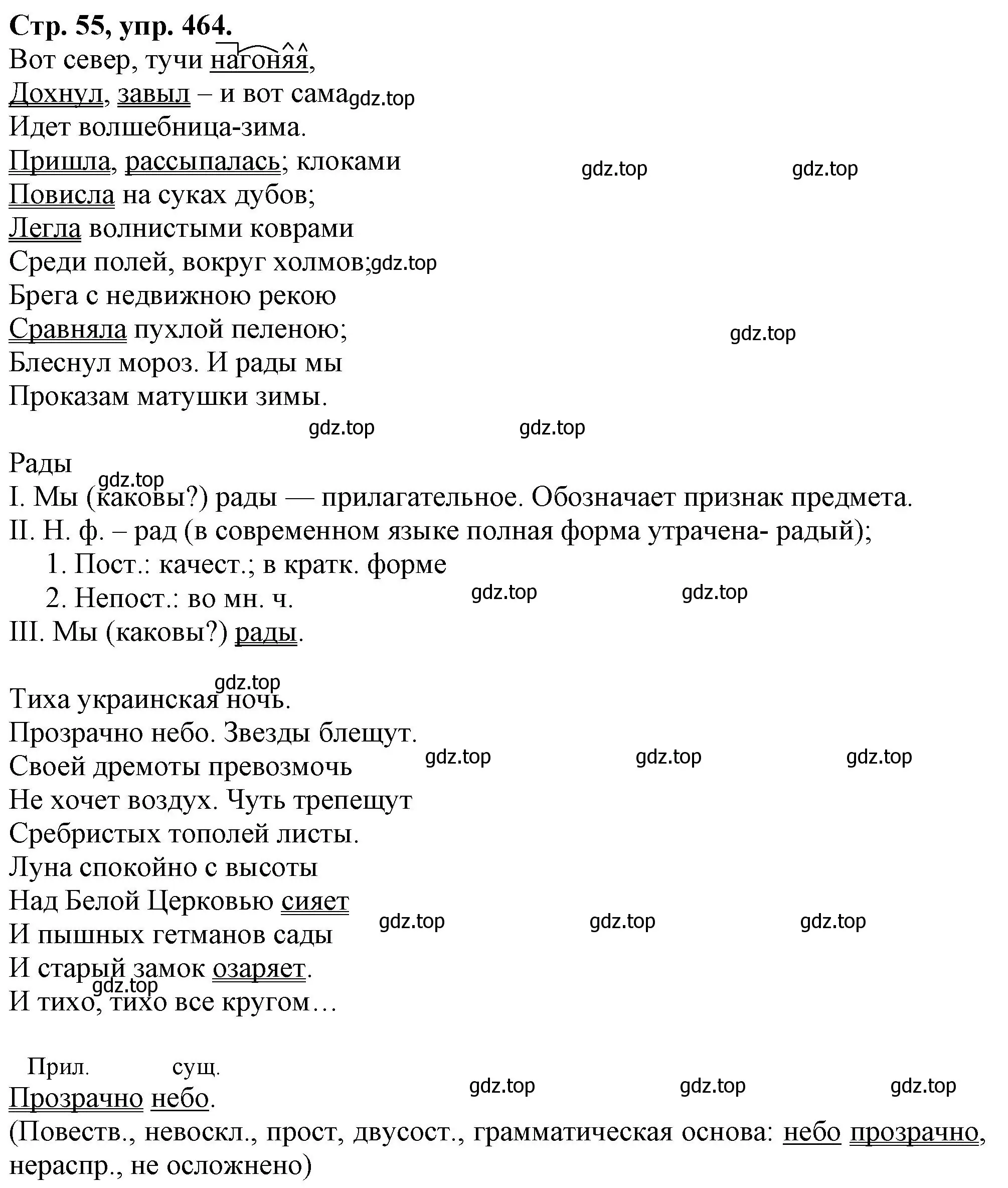 Решение номер 464 (страница 54) гдз по русскому языку 7 класс Ладыженская, Баранов, учебник 2 часть