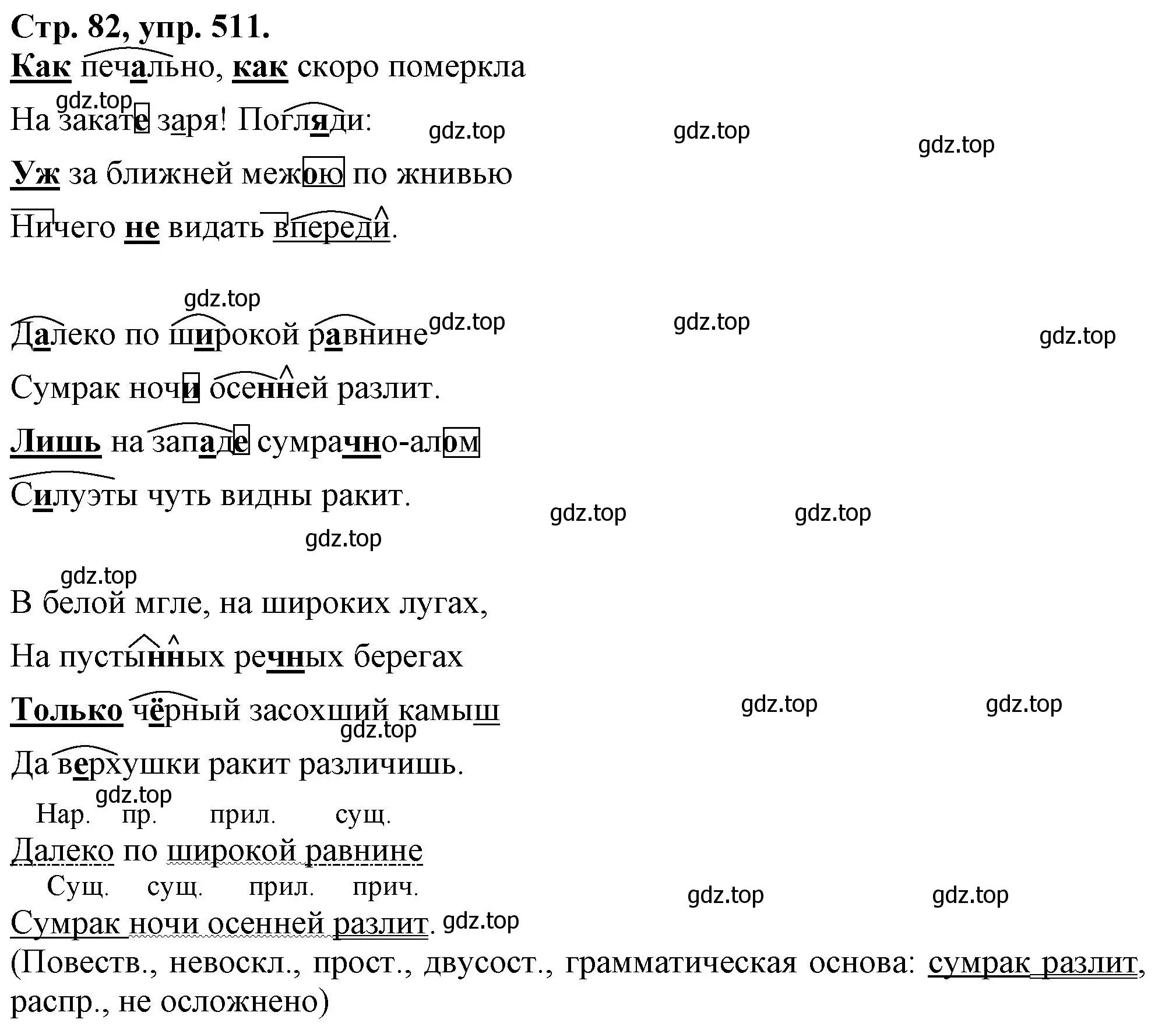 Решение номер 511 (страница 82) гдз по русскому языку 7 класс Ладыженская, Баранов, учебник 2 часть