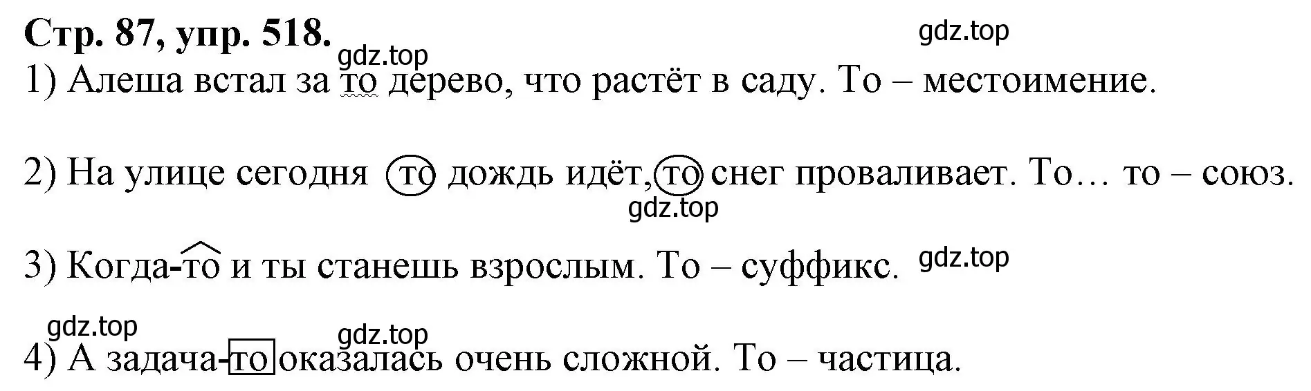 Решение номер 518 (страница 87) гдз по русскому языку 7 класс Ладыженская, Баранов, учебник 2 часть