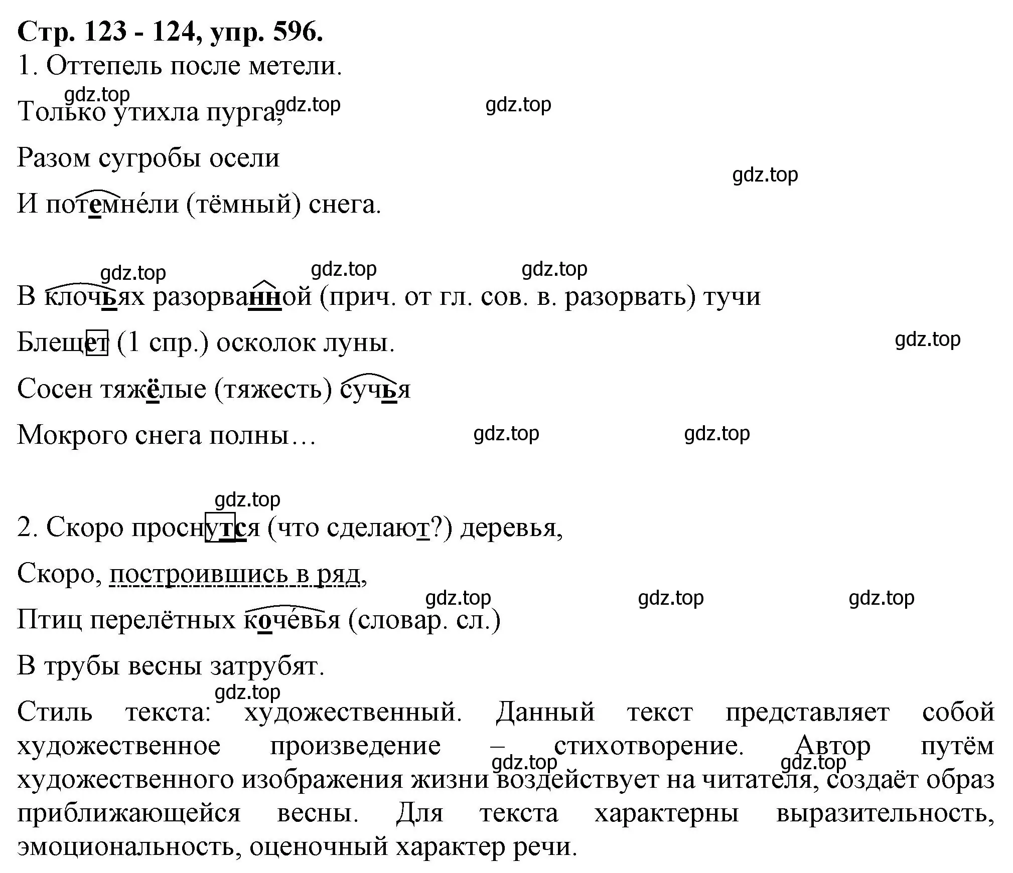 Решение номер 596 (страница 123) гдз по русскому языку 7 класс Ладыженская, Баранов, учебник 2 часть