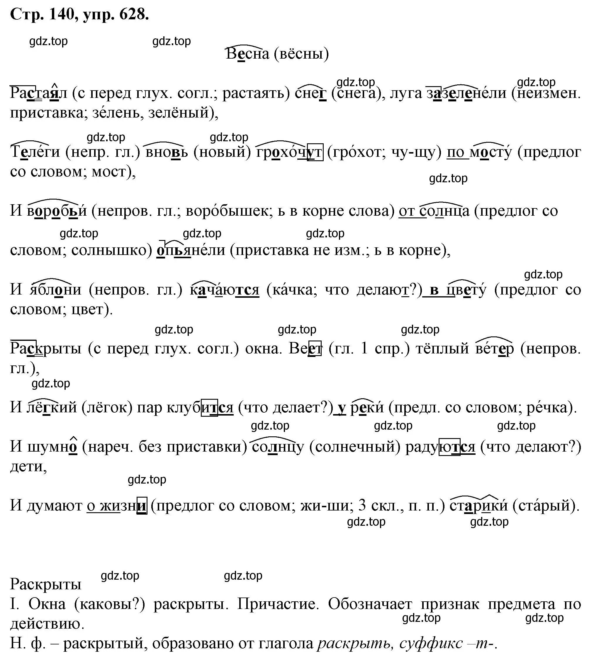 Решение номер 628 (страница 140) гдз по русскому языку 7 класс Ладыженская, Баранов, учебник 2 часть