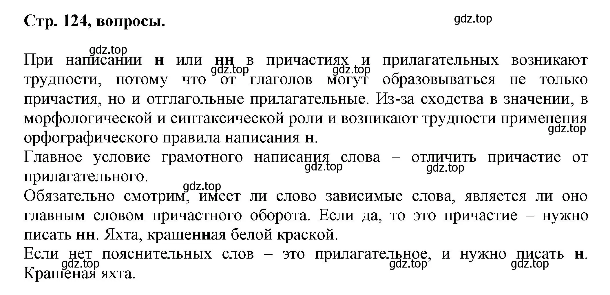 Решение  Вопросы в параграфе (страница 124) гдз по русскому языку 7 класс Ладыженская, Баранов, учебник 1 часть