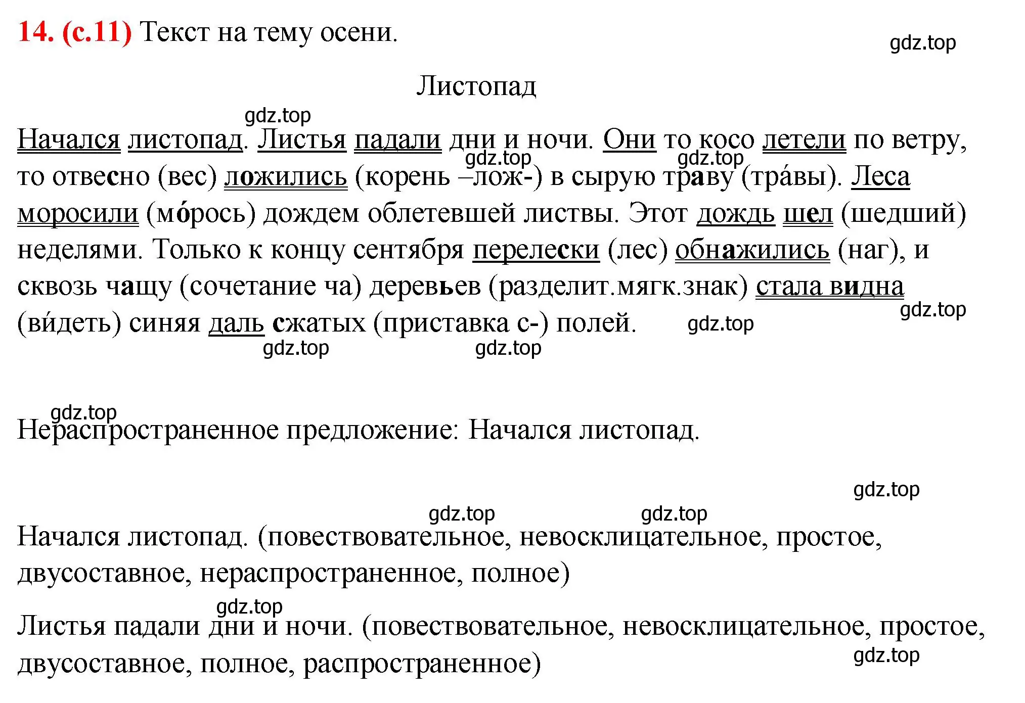 Решение 2. номер 14 (страница 11) гдз по русскому языку 7 класс Ладыженская, Баранов, учебник 1 часть