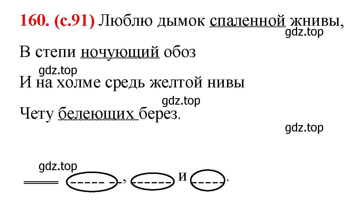 Решение 2. номер 160 (страница 91) гдз по русскому языку 7 класс Ладыженская, Баранов, учебник 1 часть