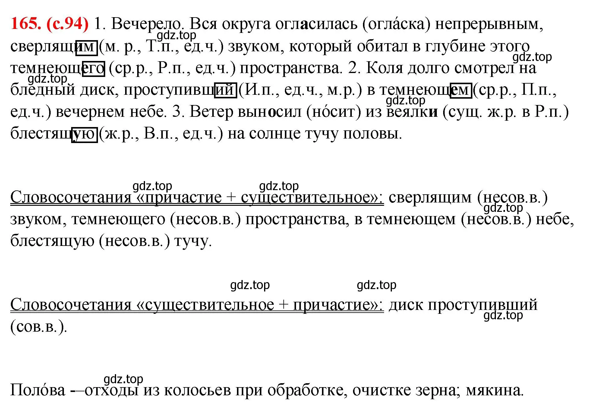 Решение 2. номер 165 (страница 94) гдз по русскому языку 7 класс Ладыженская, Баранов, учебник 1 часть