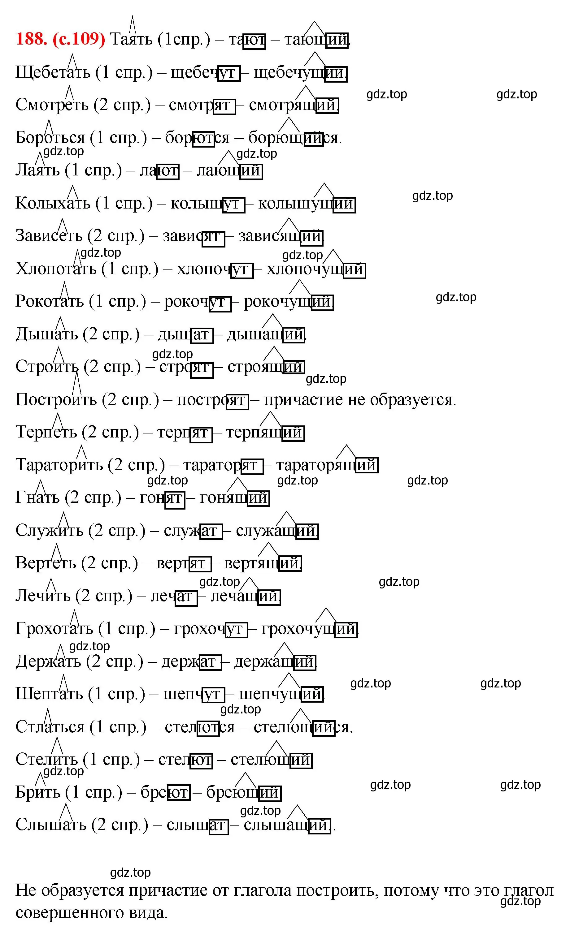 Решение 2. номер 188 (страница 109) гдз по русскому языку 7 класс Ладыженская, Баранов, учебник 1 часть