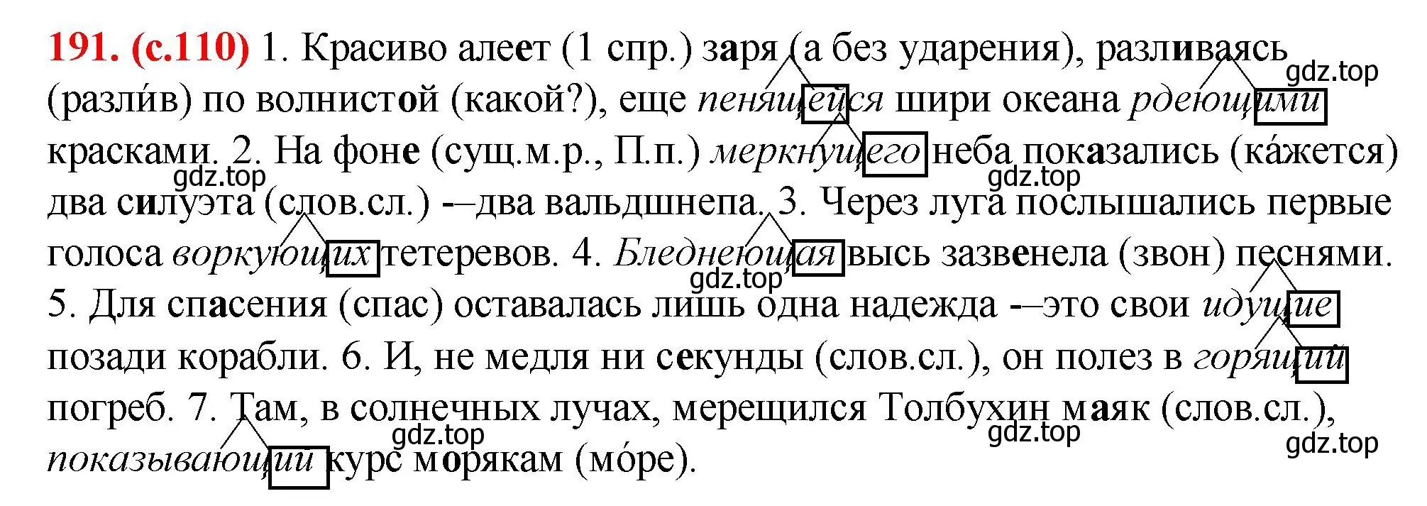 Решение 2. номер 191 (страница 110) гдз по русскому языку 7 класс Ладыженская, Баранов, учебник 1 часть