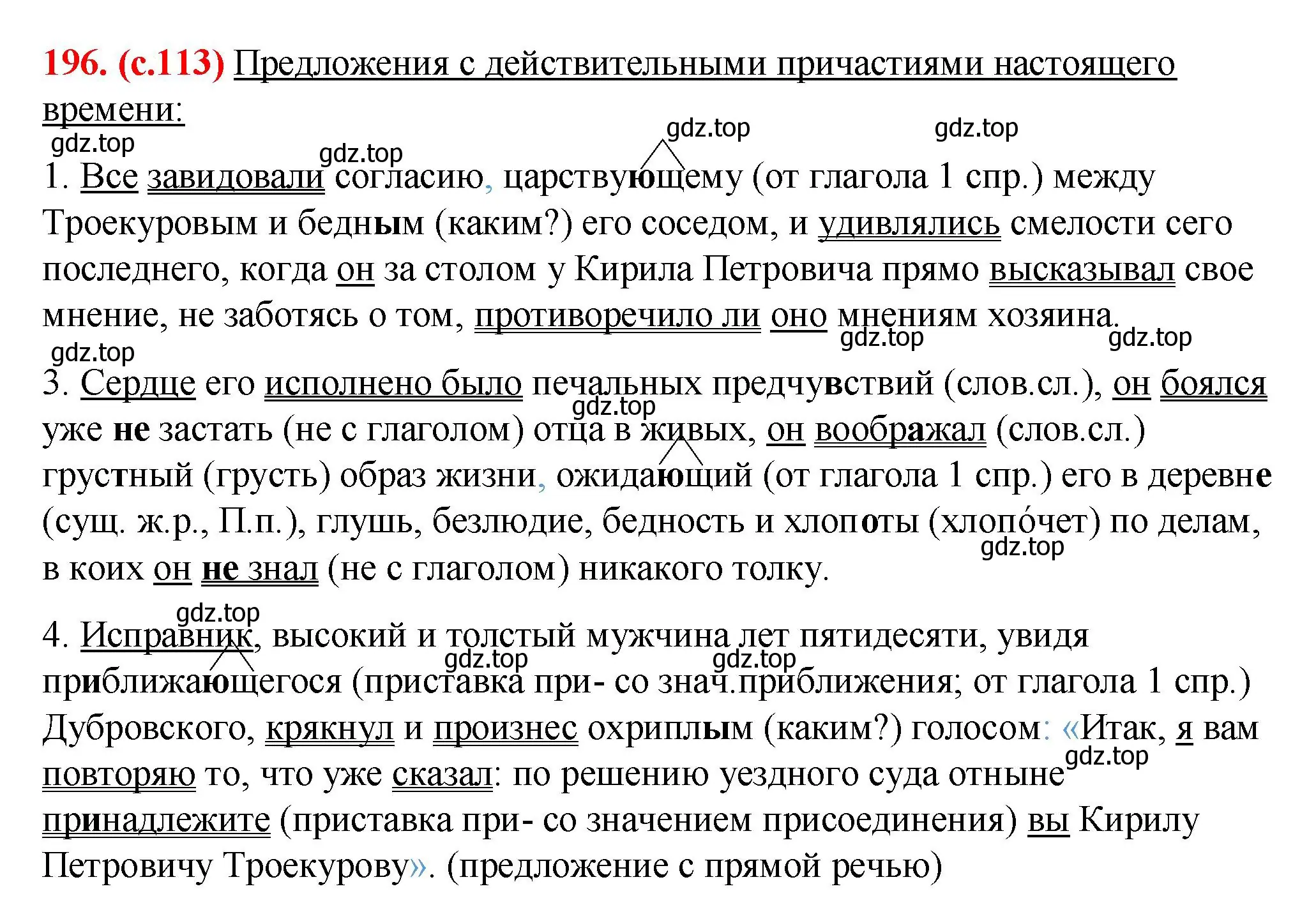 Решение 2. номер 196 (страница 113) гдз по русскому языку 7 класс Ладыженская, Баранов, учебник 1 часть