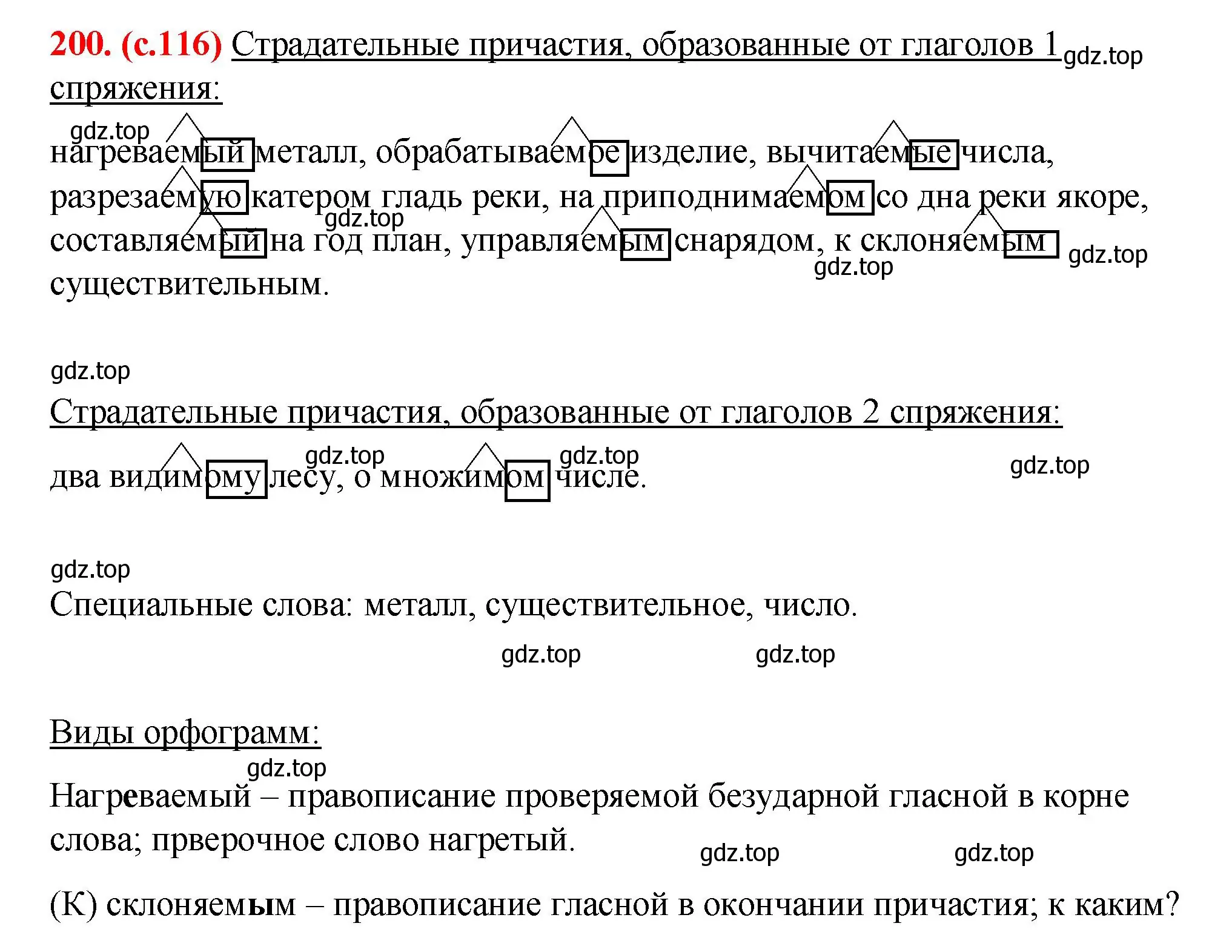 Решение 2. номер 200 (страница 116) гдз по русскому языку 7 класс Ладыженская, Баранов, учебник 1 часть