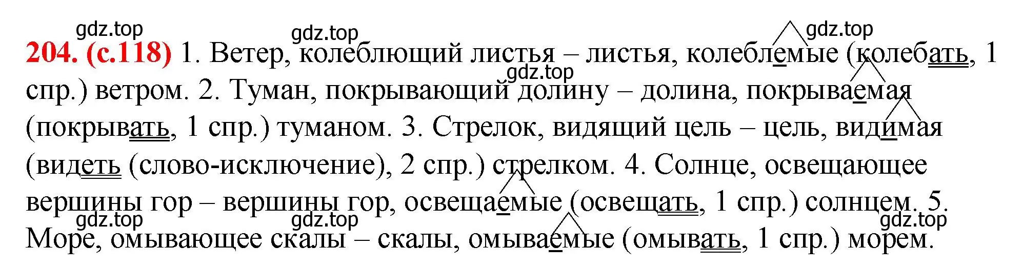 Решение 2. номер 204 (страница 118) гдз по русскому языку 7 класс Ладыженская, Баранов, учебник 1 часть