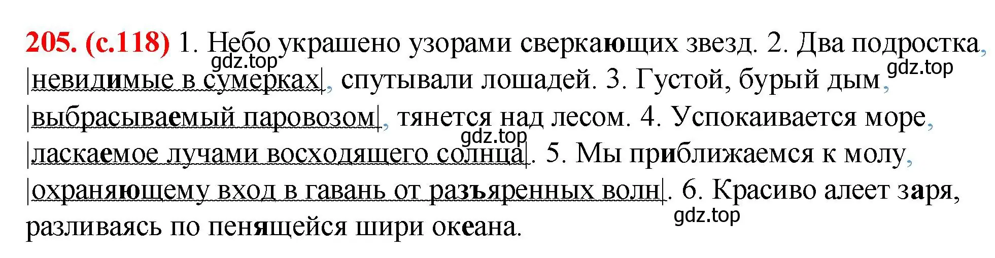 Решение 2. номер 205 (страница 118) гдз по русскому языку 7 класс Ладыженская, Баранов, учебник 1 часть