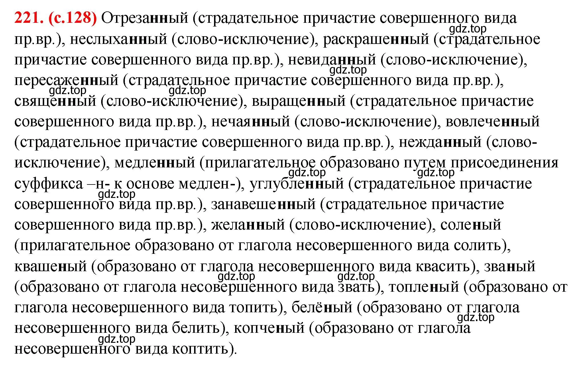 Решение 2. номер 221 (страница 128) гдз по русскому языку 7 класс Ладыженская, Баранов, учебник 1 часть