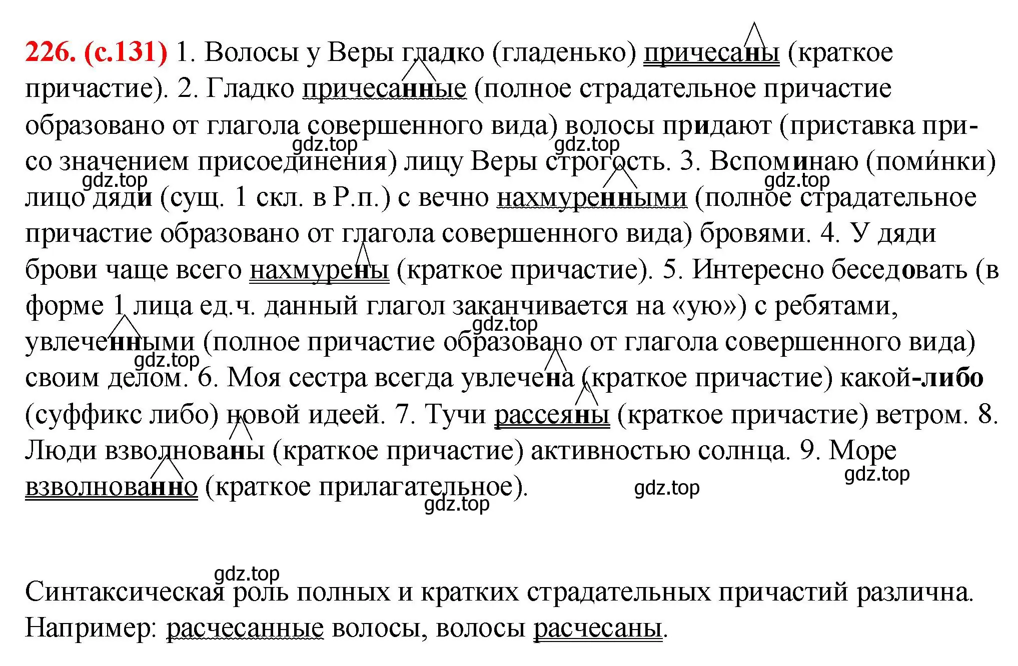 Решение 2. номер 226 (страница 131) гдз по русскому языку 7 класс Ладыженская, Баранов, учебник 1 часть