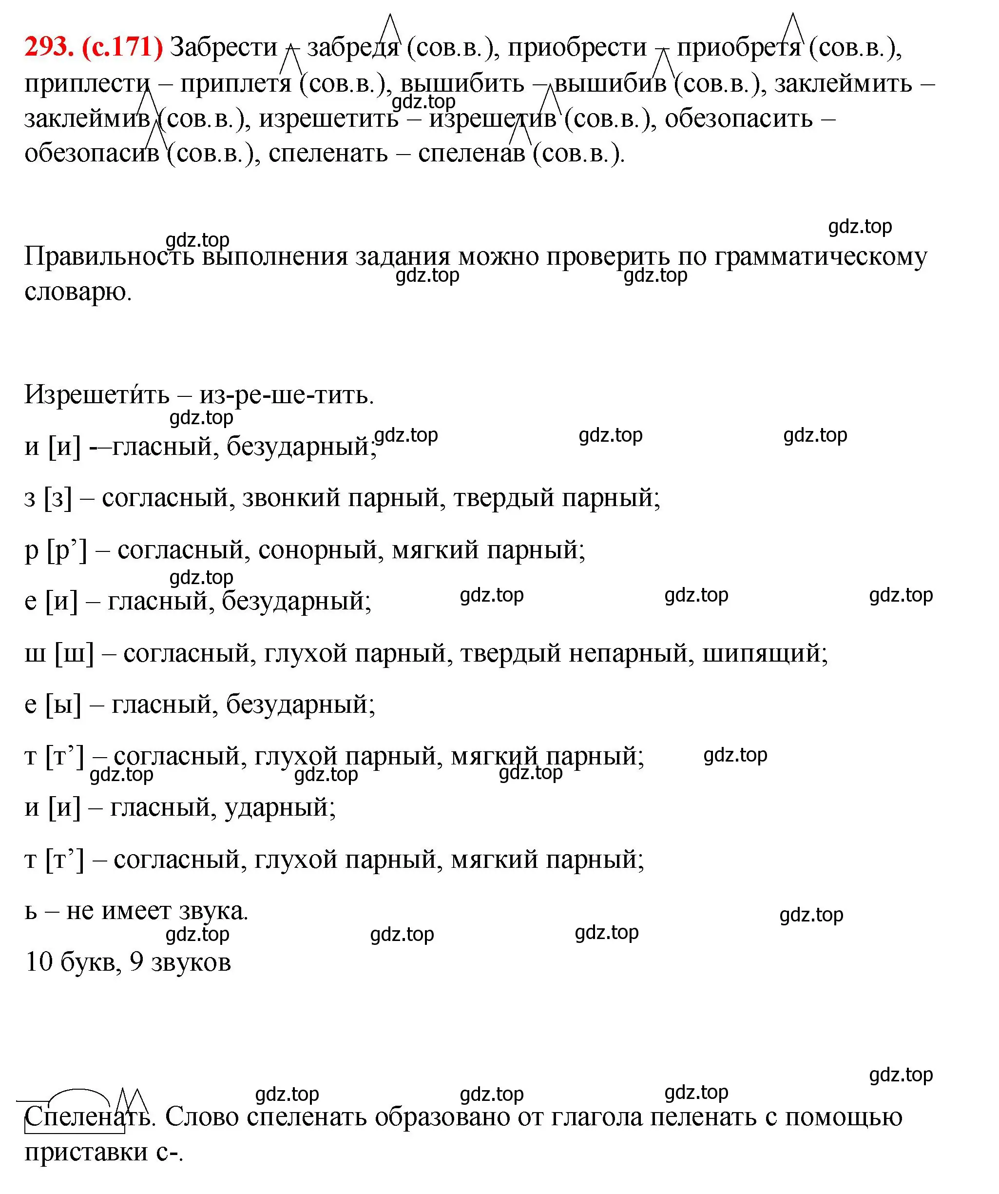 Решение 2. номер 293 (страница 171) гдз по русскому языку 7 класс Ладыженская, Баранов, учебник 1 часть