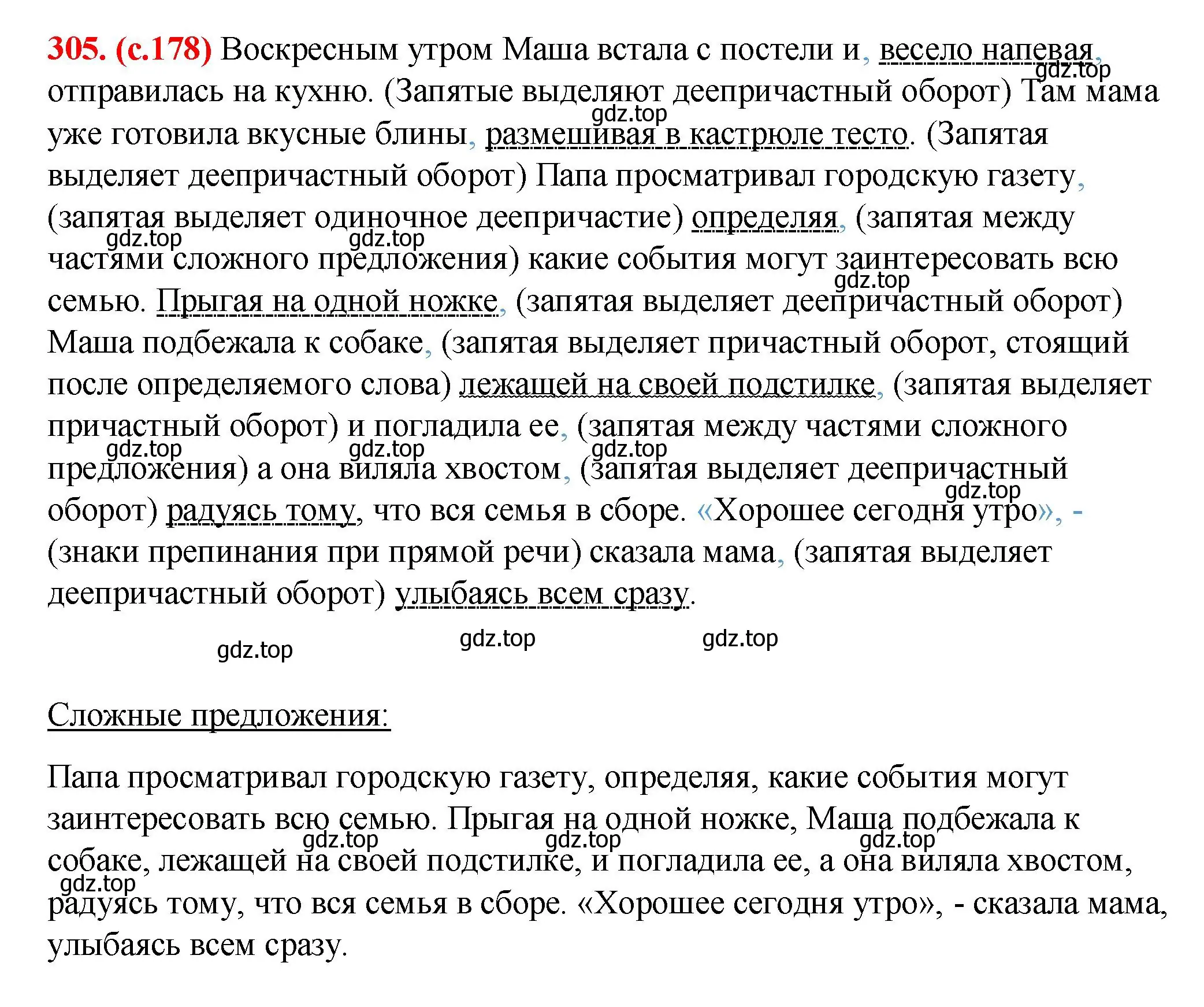 Решение 2. номер 305 (страница 178) гдз по русскому языку 7 класс Ладыженская, Баранов, учебник 1 часть