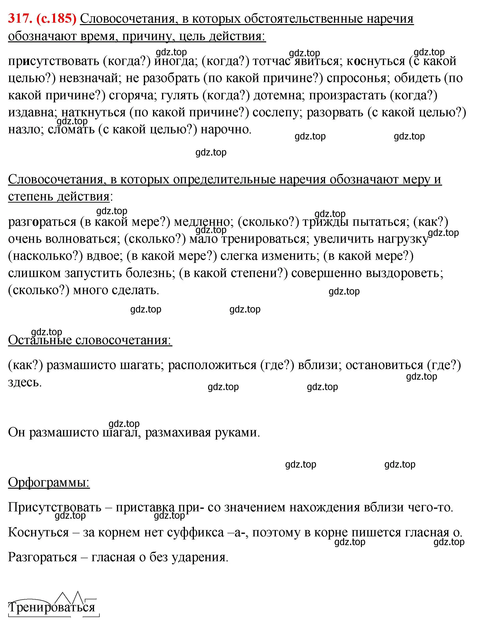 Решение 2. номер 317 (страница 185) гдз по русскому языку 7 класс Ладыженская, Баранов, учебник 1 часть