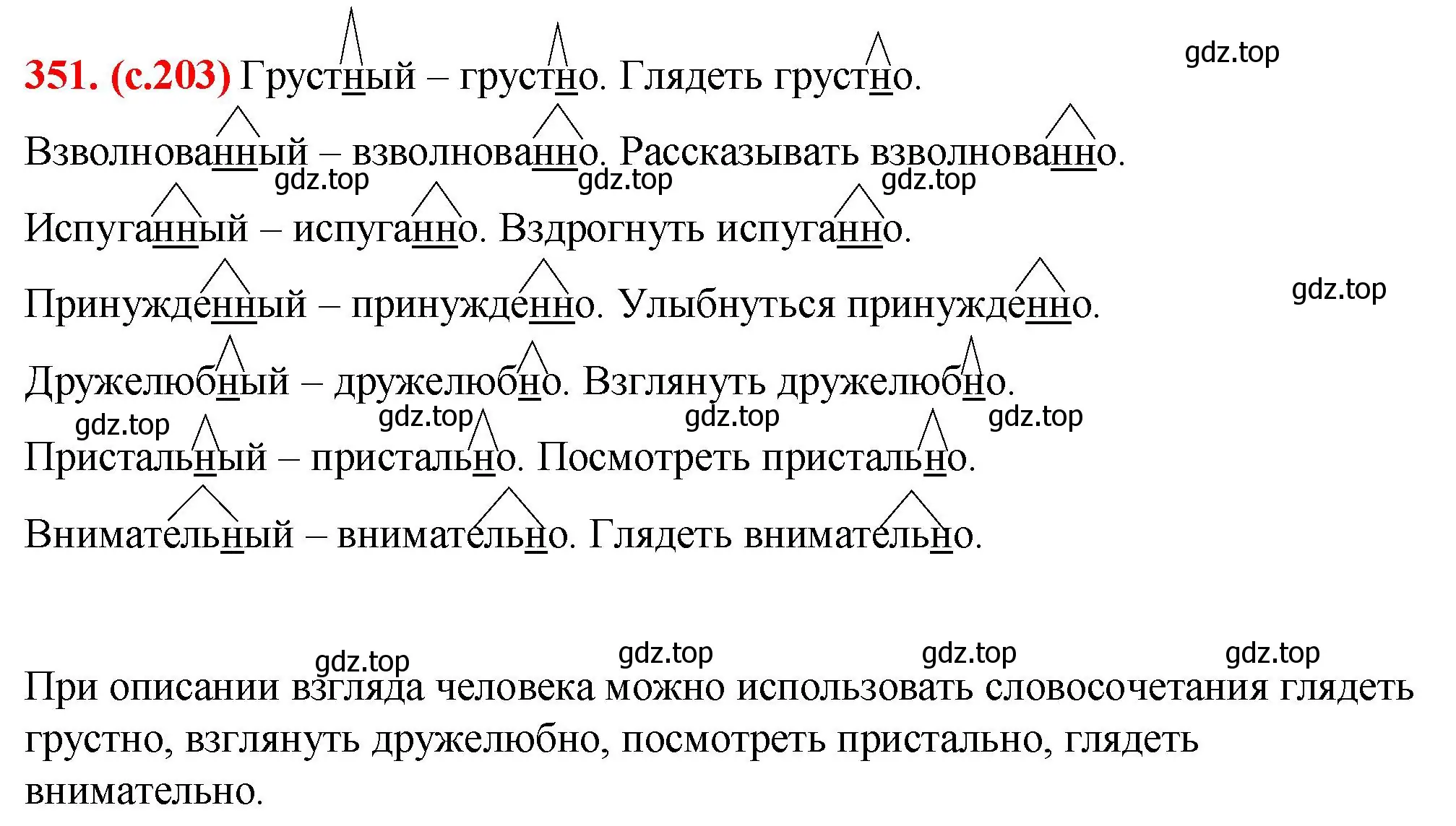 Решение 2. номер 351 (страница 203) гдз по русскому языку 7 класс Ладыженская, Баранов, учебник 1 часть