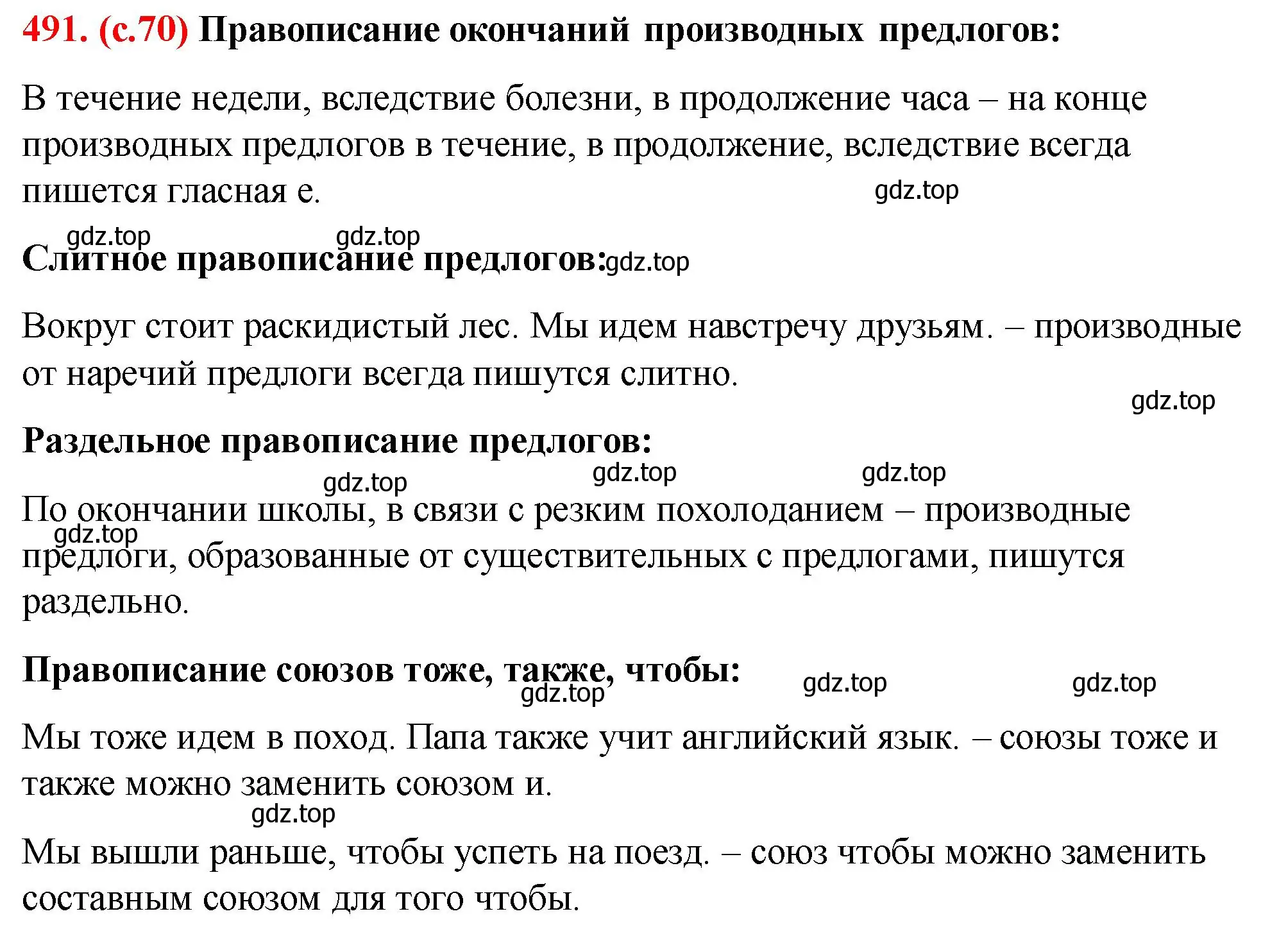 Решение 2. номер 491 (страница 70) гдз по русскому языку 7 класс Ладыженская, Баранов, учебник 2 часть