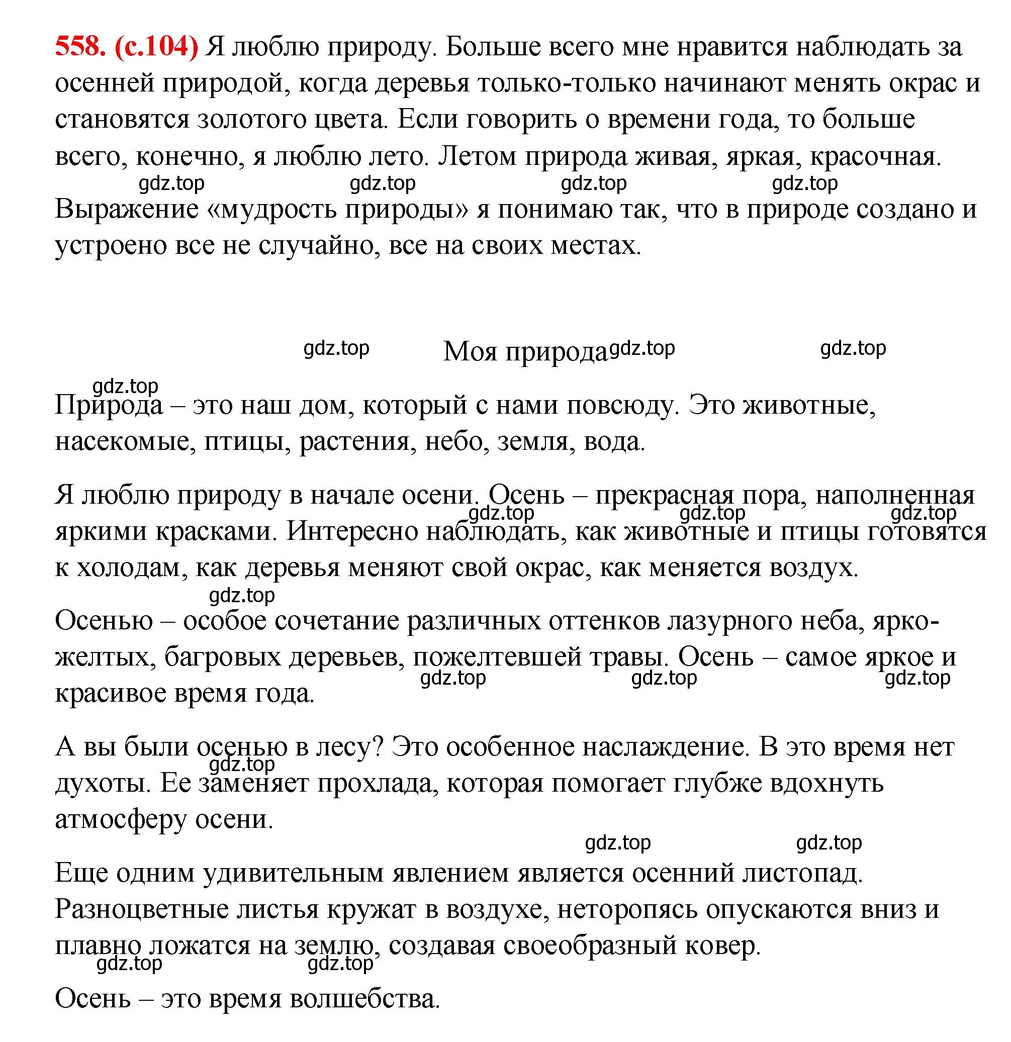 Решение 2. номер 558 (страница 104) гдз по русскому языку 7 класс Ладыженская, Баранов, учебник 2 часть