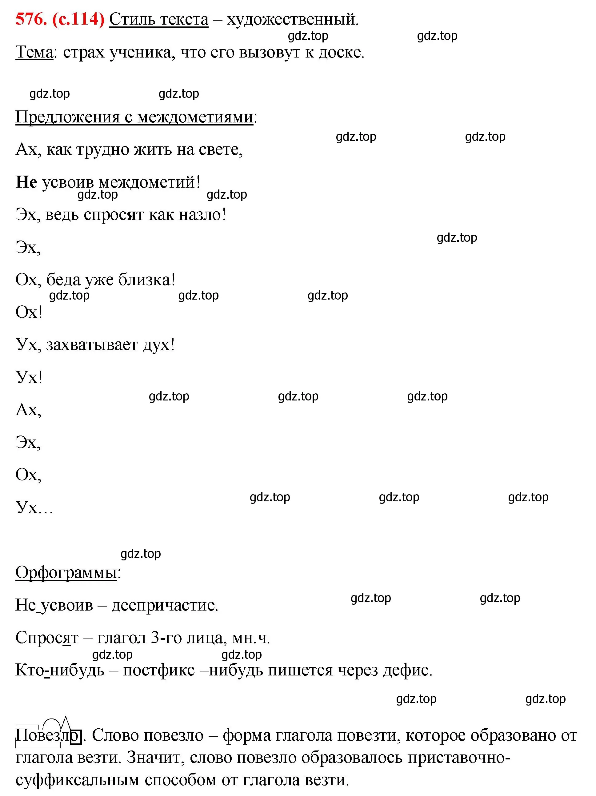 Решение 2. номер 576 (страница 114) гдз по русскому языку 7 класс Ладыженская, Баранов, учебник 2 часть