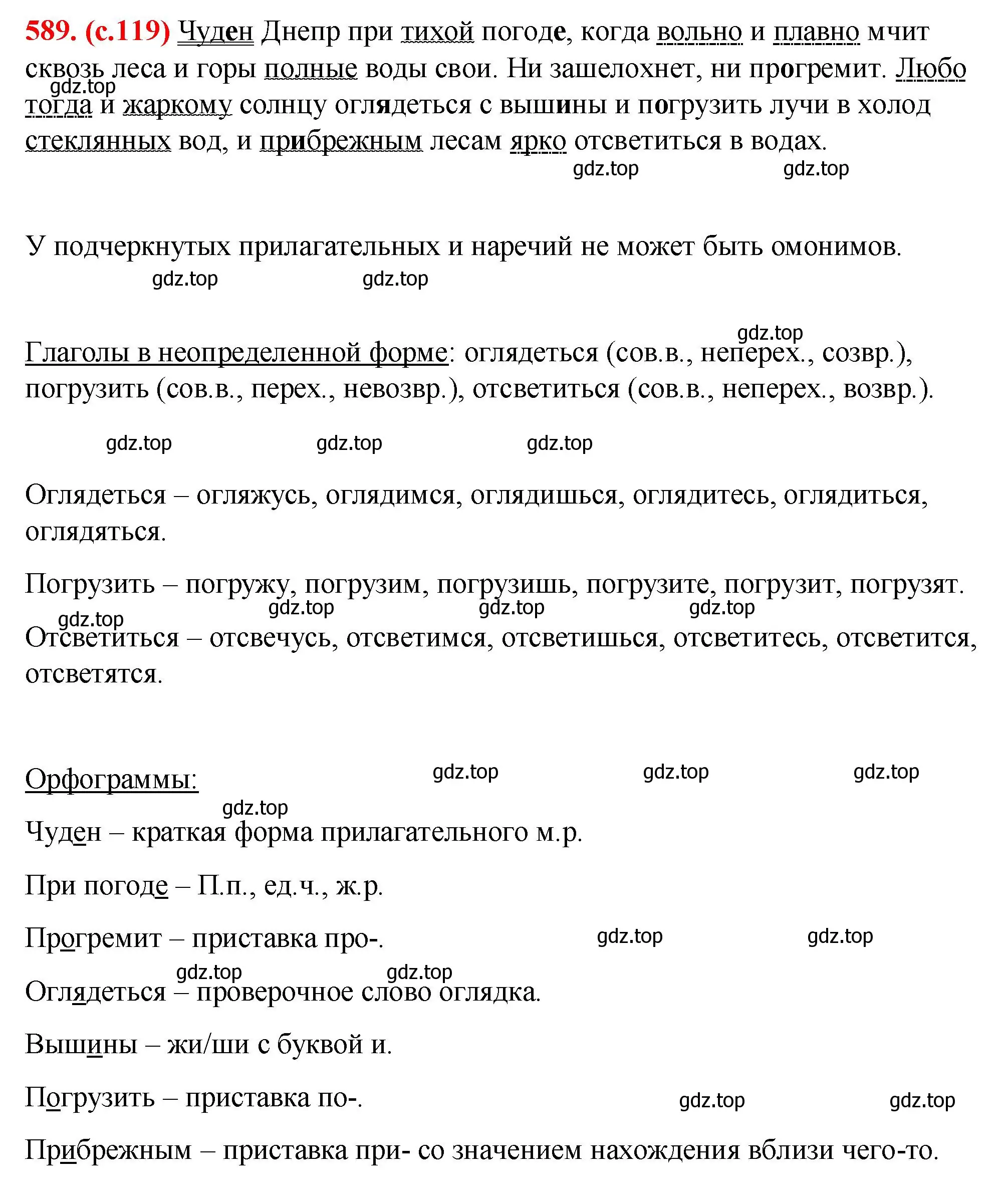 Решение 2. номер 589 (страница 119) гдз по русскому языку 7 класс Ладыженская, Баранов, учебник 2 часть