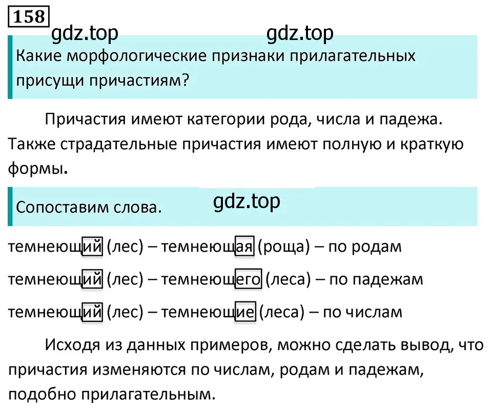 Решение 5. номер 158 (страница 90) гдз по русскому языку 7 класс Ладыженская, Баранов, учебник 1 часть