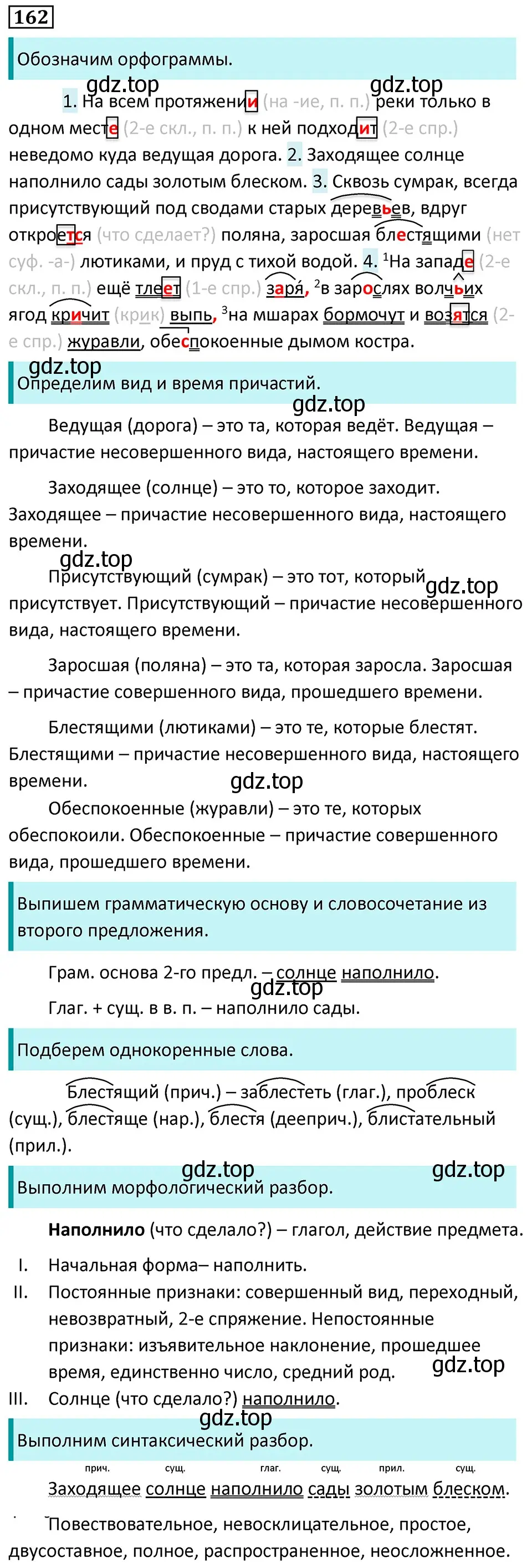 Решение 5. номер 162 (страница 92) гдз по русскому языку 7 класс Ладыженская, Баранов, учебник 1 часть