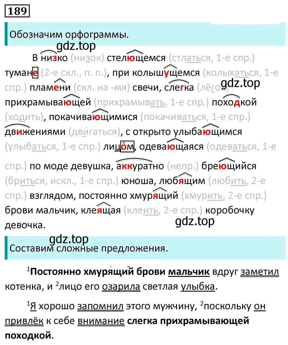 Решение 5. номер 189 (страница 110) гдз по русскому языку 7 класс Ладыженская, Баранов, учебник 1 часть