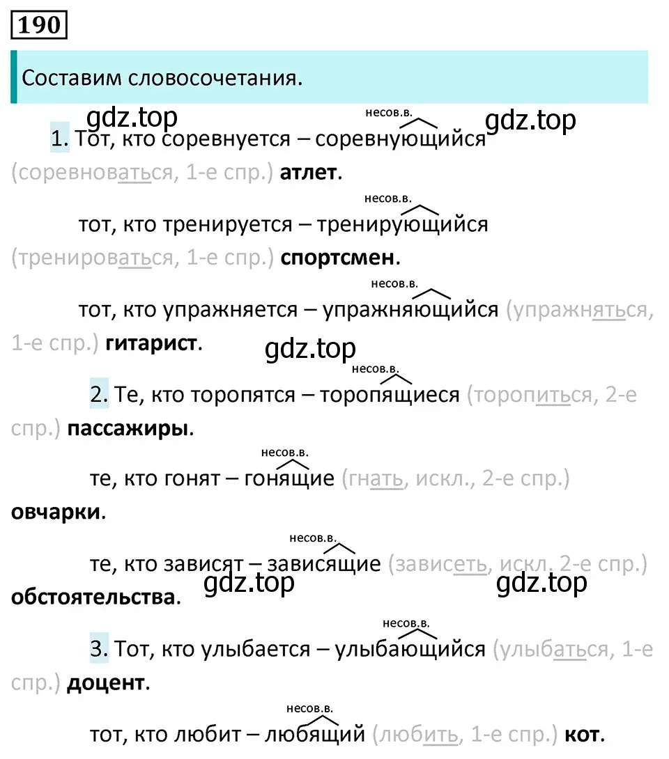 Решение 5. номер 190 (страница 110) гдз по русскому языку 7 класс Ладыженская, Баранов, учебник 1 часть