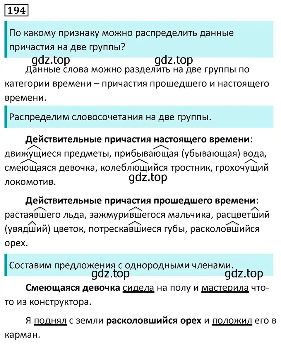 Решение 5. номер 194 (страница 113) гдз по русскому языку 7 класс Ладыженская, Баранов, учебник 1 часть