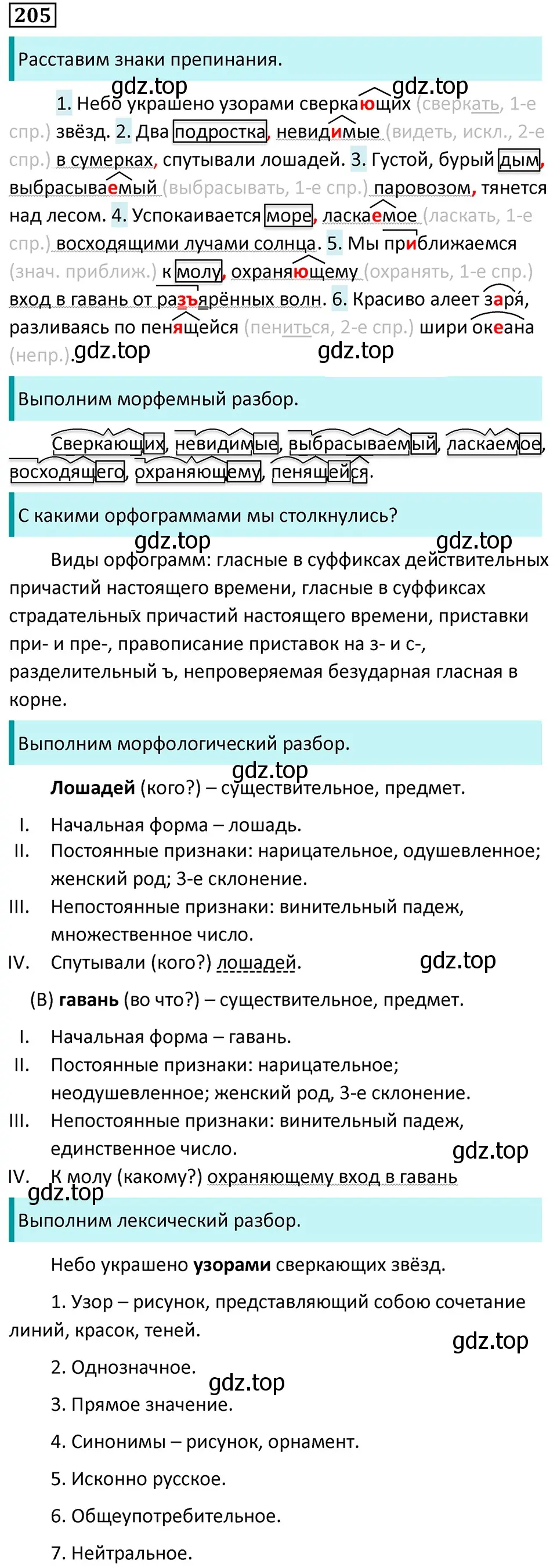 Решение 5. номер 205 (страница 118) гдз по русскому языку 7 класс Ладыженская, Баранов, учебник 1 часть