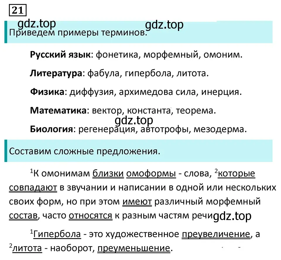 Решение 5. номер 21 (страница 14) гдз по русскому языку 7 класс Ладыженская, Баранов, учебник 1 часть