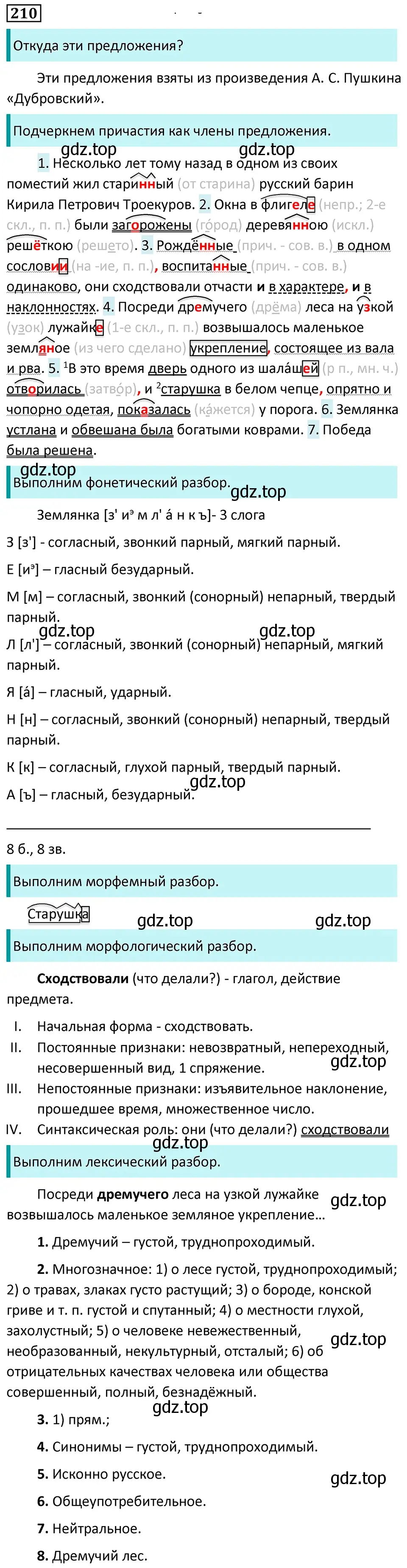 Решение 5. номер 210 (страница 121) гдз по русскому языку 7 класс Ладыженская, Баранов, учебник 1 часть