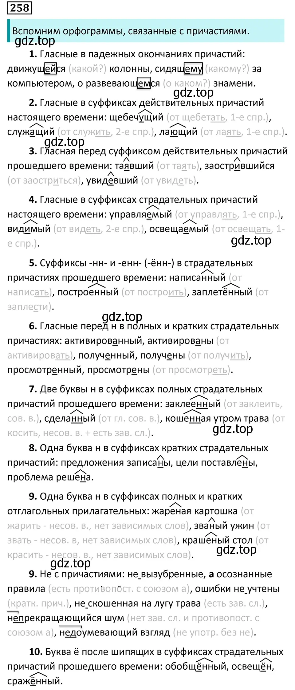 Решение 5. номер 258 (страница 149) гдз по русскому языку 7 класс Ладыженская, Баранов, учебник 1 часть