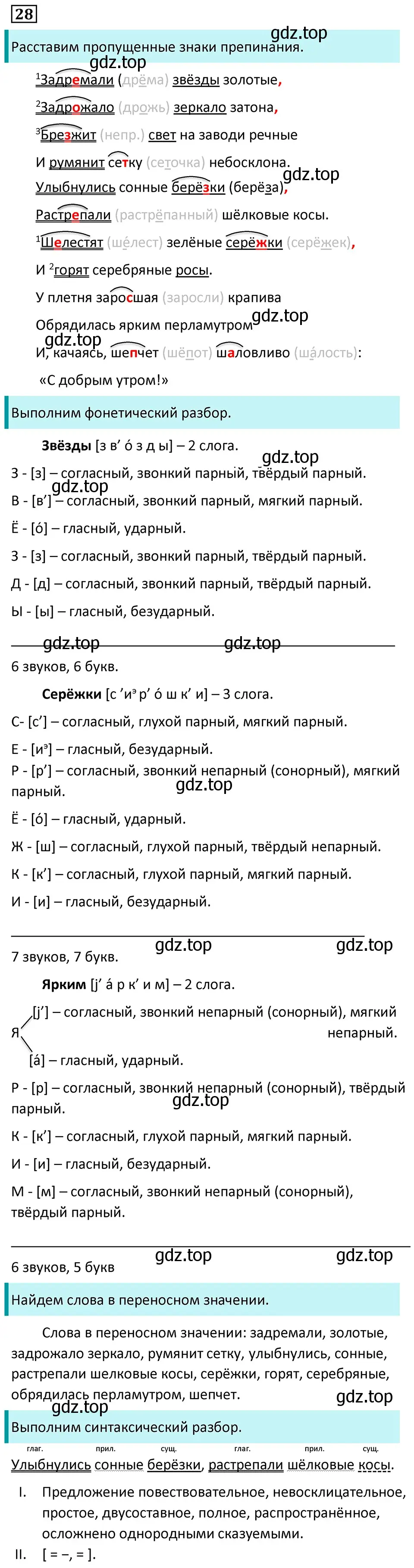 Решение 5. номер 28 (страница 18) гдз по русскому языку 7 класс Ладыженская, Баранов, учебник 1 часть