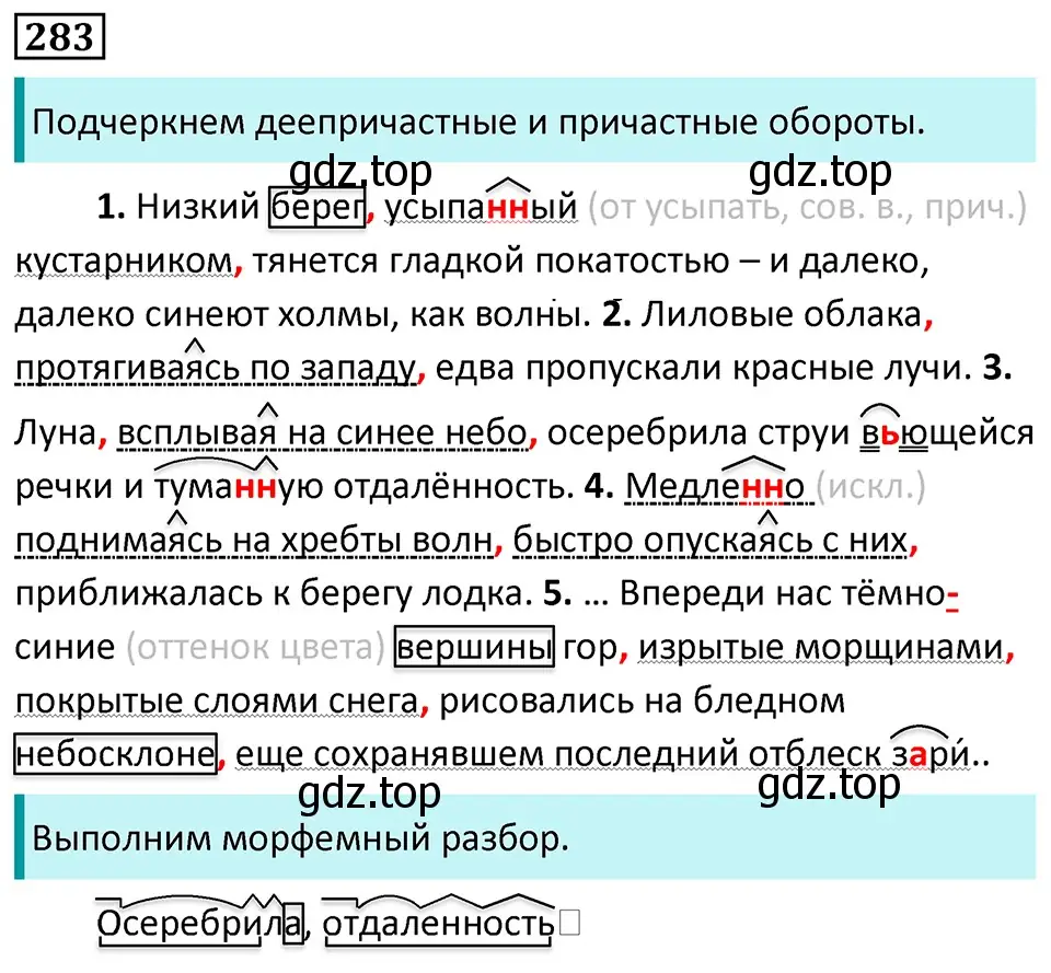 Решение 5. номер 283 (страница 165) гдз по русскому языку 7 класс Ладыженская, Баранов, учебник 1 часть