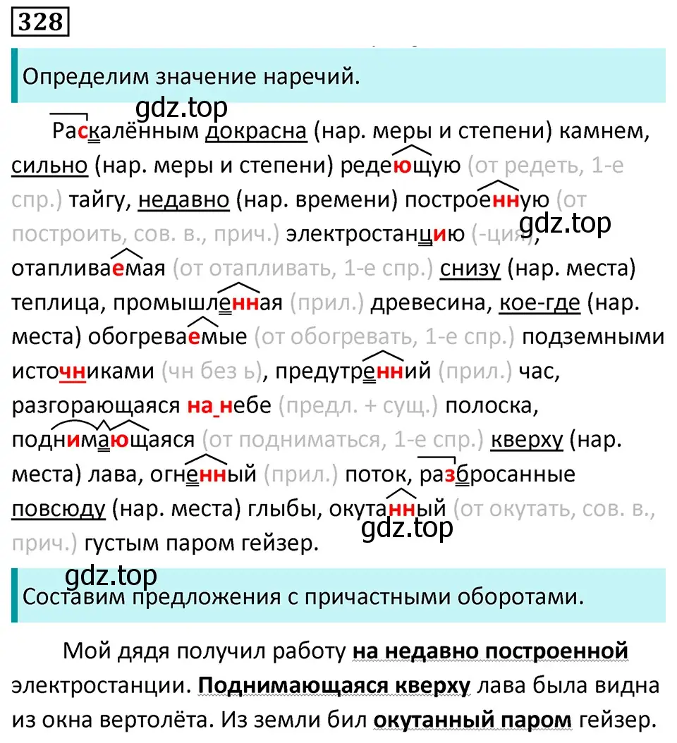 Решение 5. номер 328 (страница 191) гдз по русскому языку 7 класс Ладыженская, Баранов, учебник 1 часть