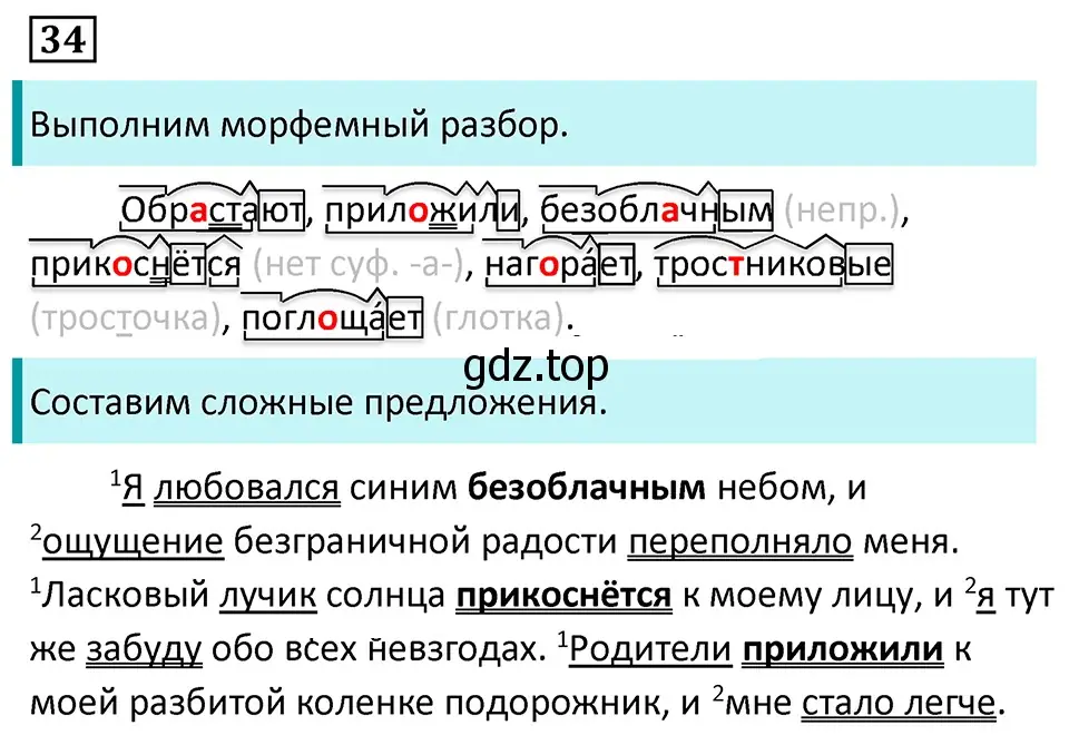 Решение 5. номер 34 (страница 22) гдз по русскому языку 7 класс Ладыженская, Баранов, учебник 1 часть